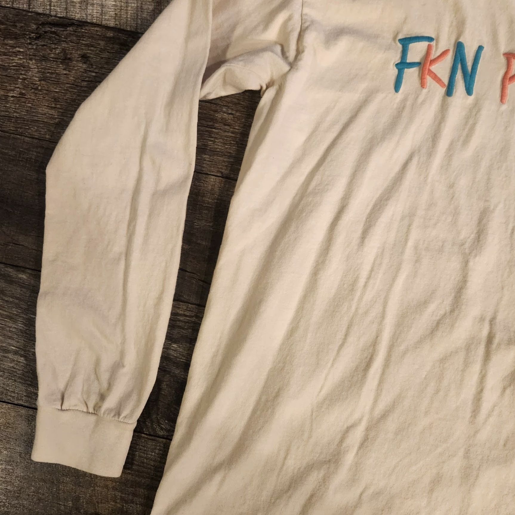Vintage Faze Clan Men's T-Shirt Short Sleeve Ivory Embroidered FKN Perfect Tee Shirt Large Mens Ivory Size US L / EU 52-54 / 3 - 4 Thumbnail