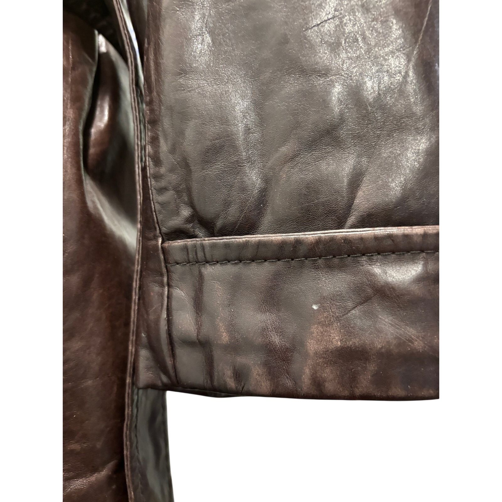 Andrew Marc Andrew Marc Brown Leather Belted Coat Size S Size S / US 4 / IT 40 - 9 Thumbnail