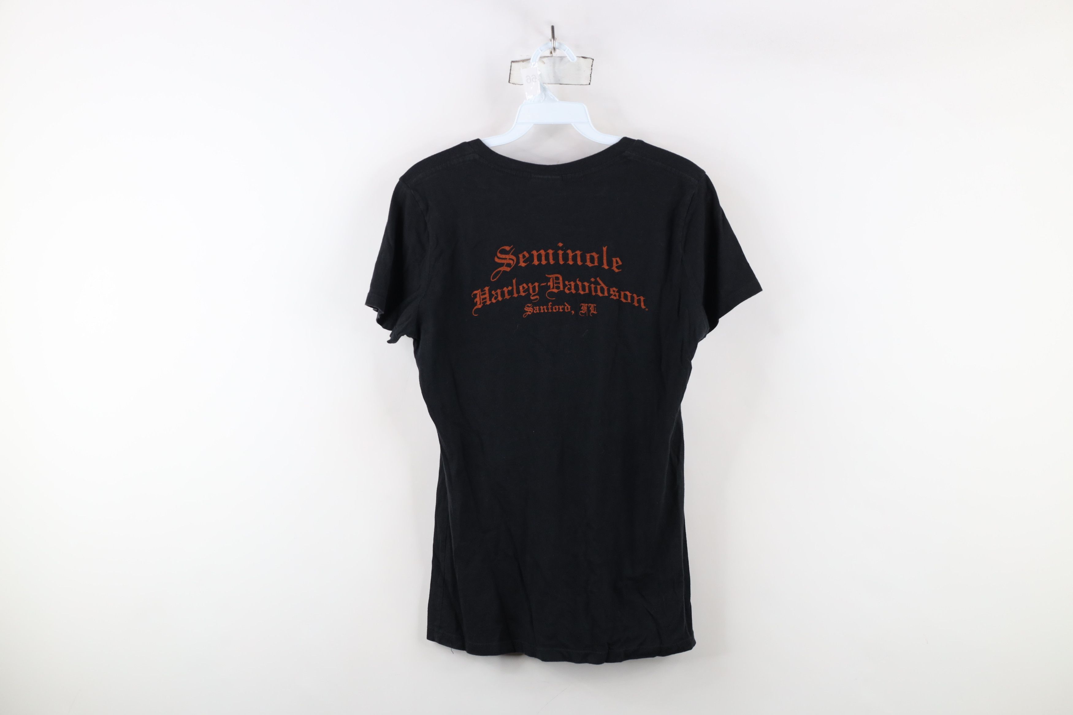 Harley Davidson × Vintage Vintage Y2K Harley Davidson Spell V-Neck T-Shirt Black USA Size M / US 6-8 / IT 42-44 - 12 Thumbnail