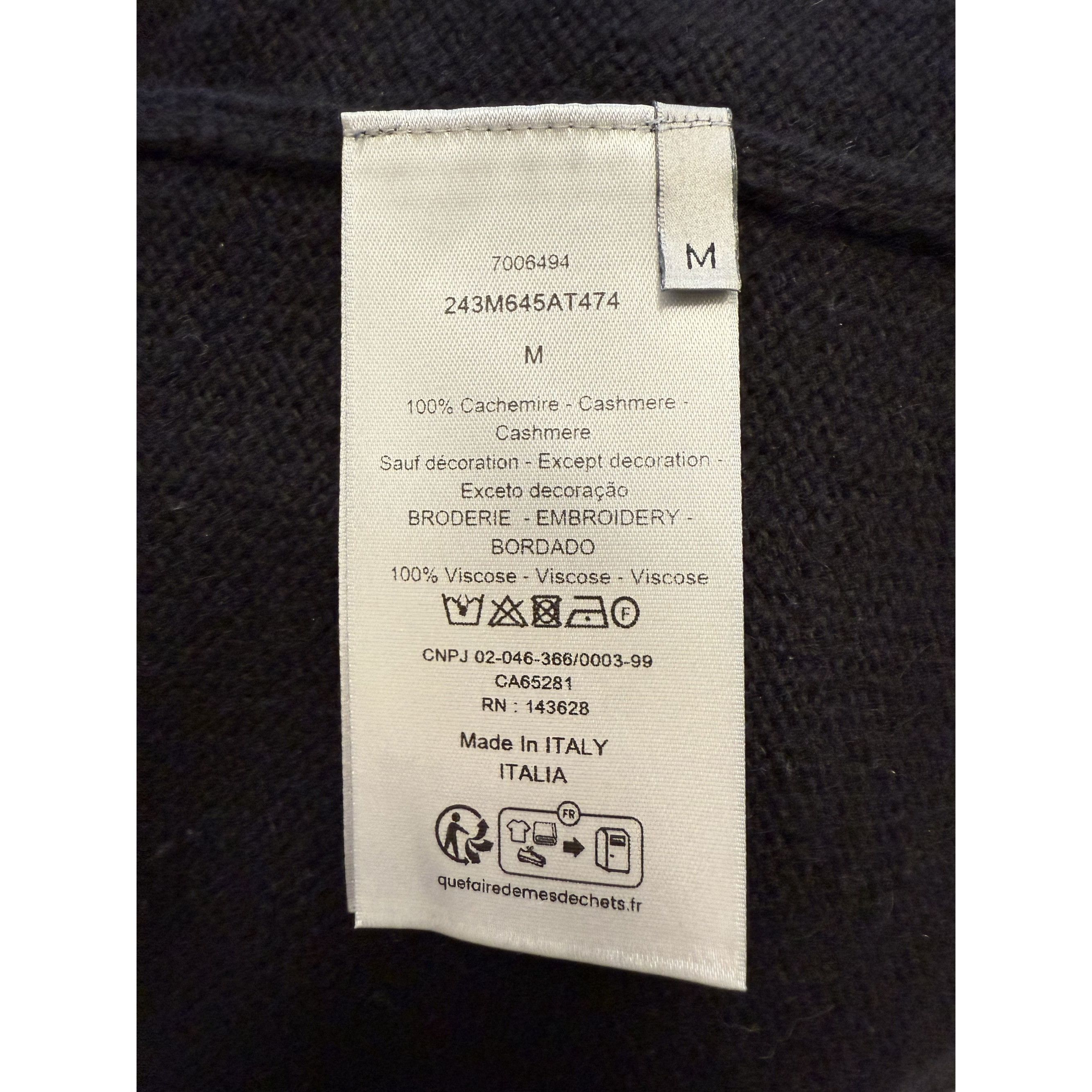 Dior Christian Dior Couture Black Embroidered Cashmere & Viscose Size M / US 6-8 / IT 42-44 - 11 Thumbnail