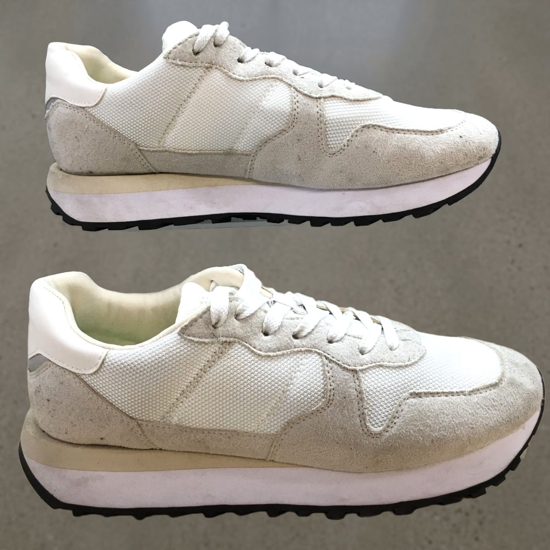 H&M H&M Sneaker Womens 9 White Walking Laced Up Round Toe Casual Comfort Suede Size US 9 / IT 39 - 1 Thumbnail