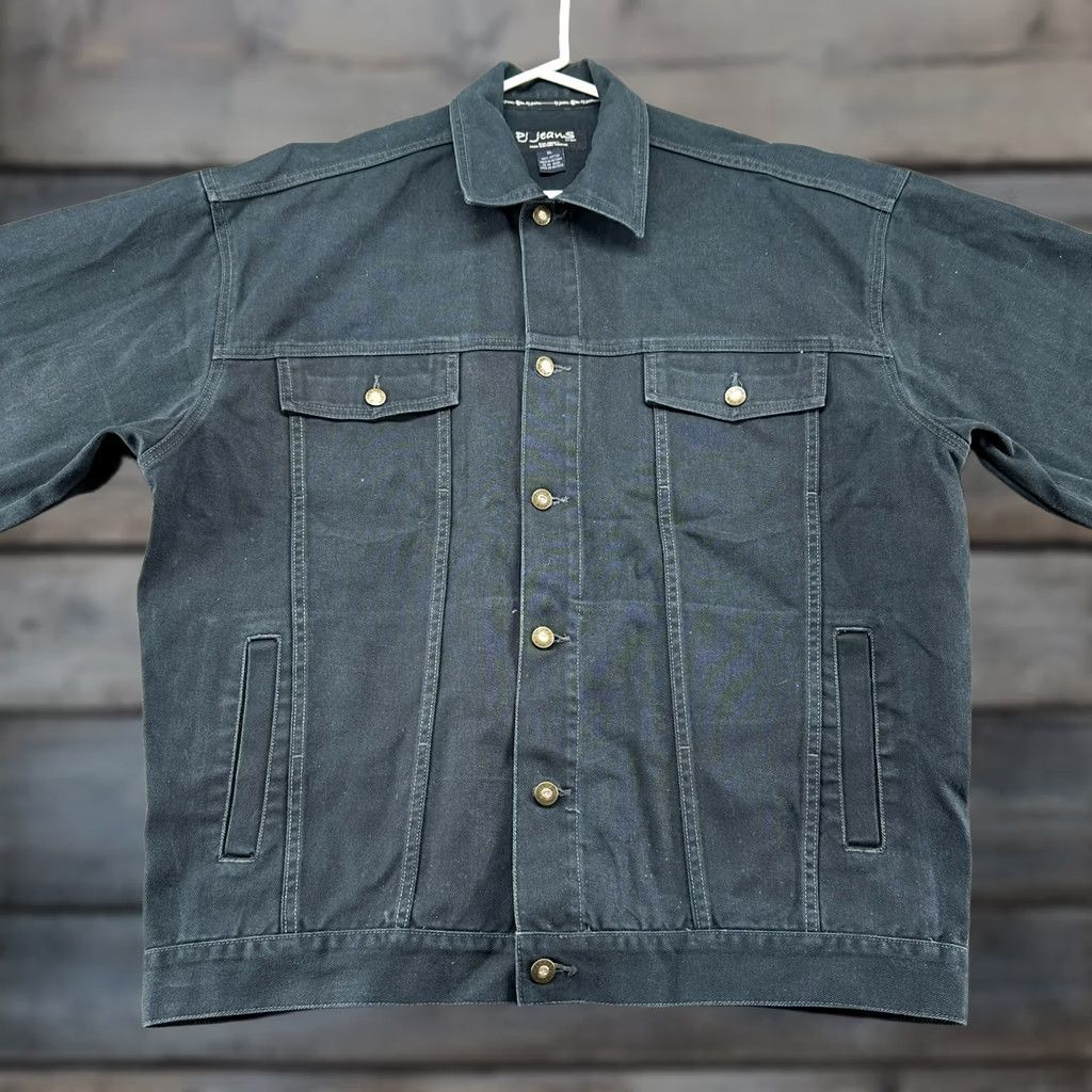 Vintage VINTAGE PJ Jeans Jacket Mens XL Black Denim Trucker 90s Retro Size US 36 / EU 52 - 1 Thumbnail