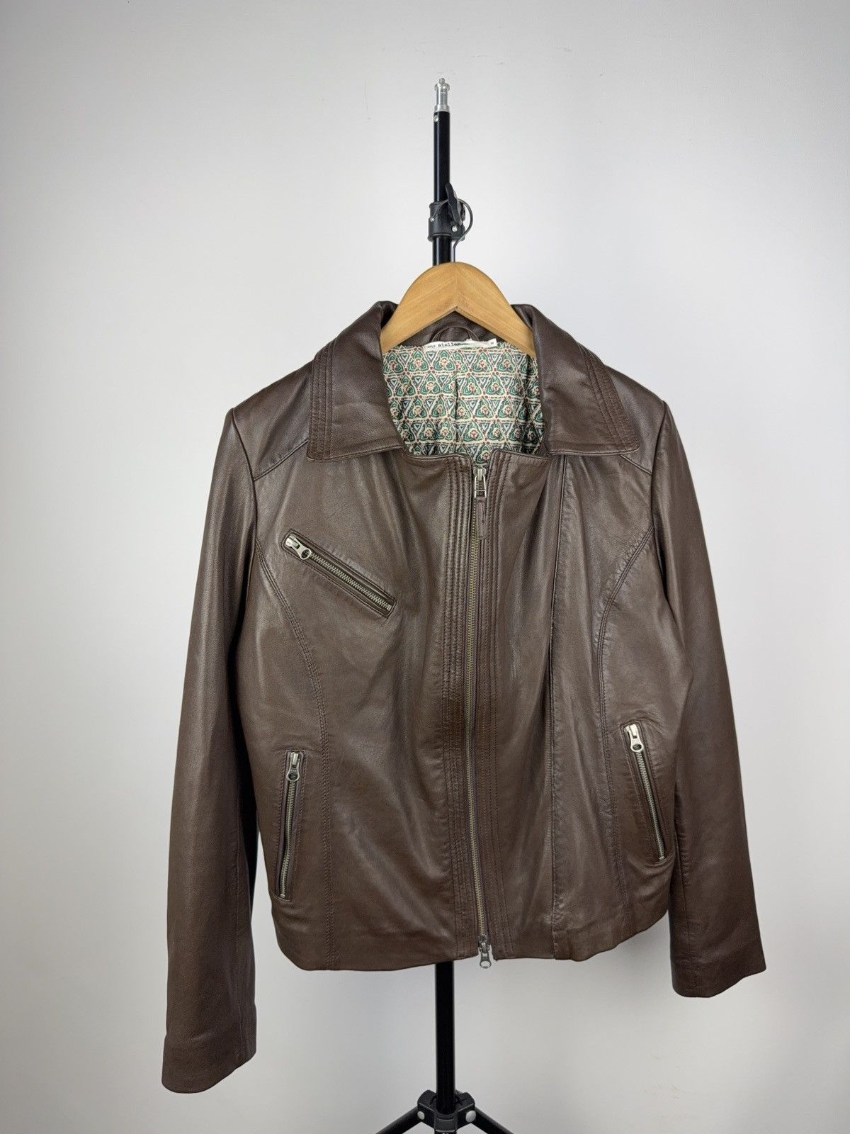 Leather × Vintage Vintage 90s Genuine Leather MOTO Bomber Jacket Rock Punk Size US S / EU 44-46 / 1 - 1 Thumbnail