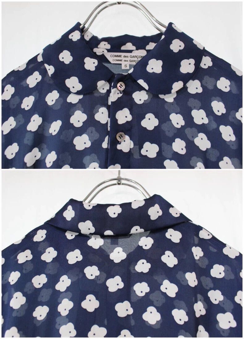 Comme des Garcons Comme Des Garcons Navy White Floral Cute Dress Size S / US 4 / IT 40 - 3 Thumbnail