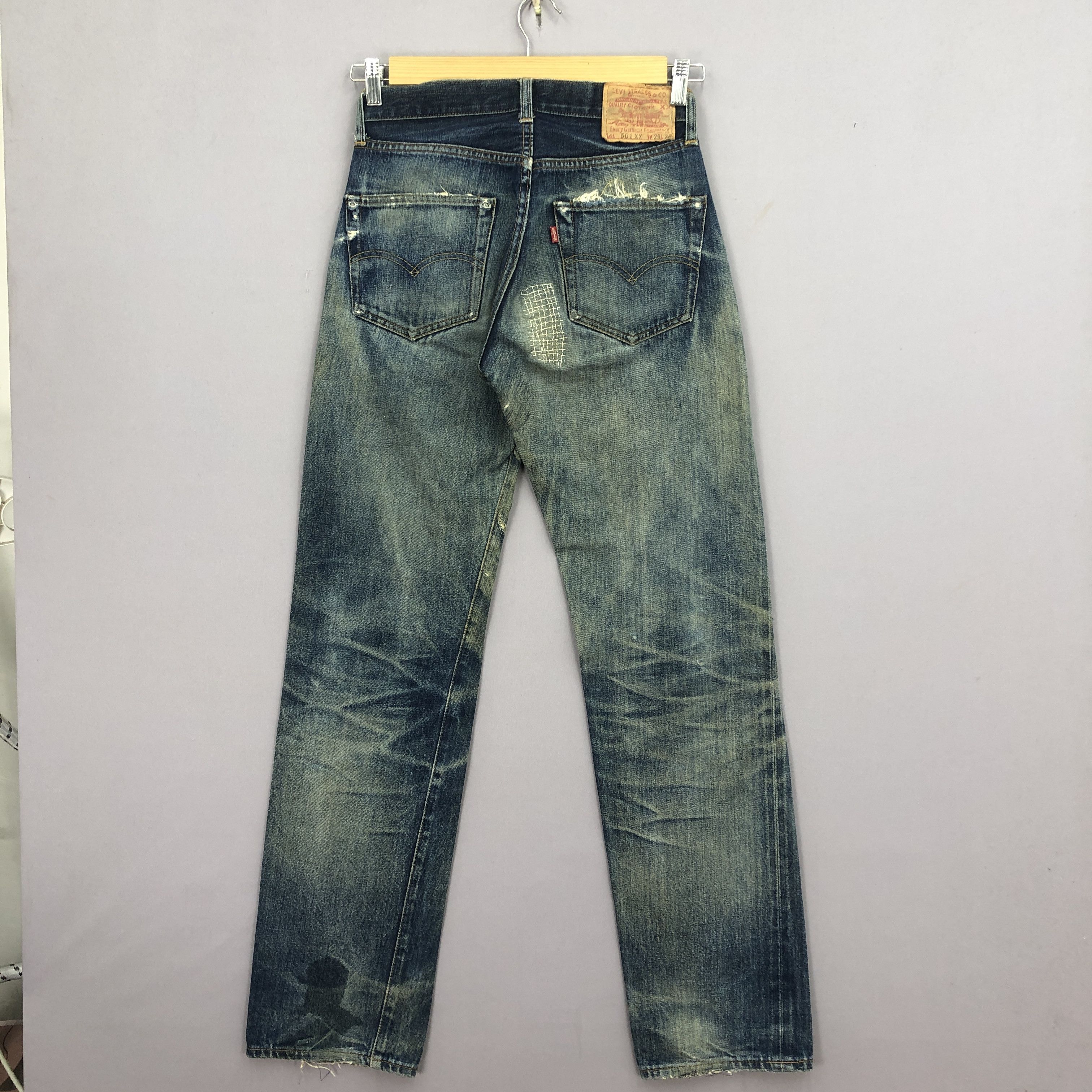 Levi's Vintage Levis 501xx Selvedge Jeans Distressed Faded Denim Size 28" / US 6 / IT 42 - 2 Thumbnail
