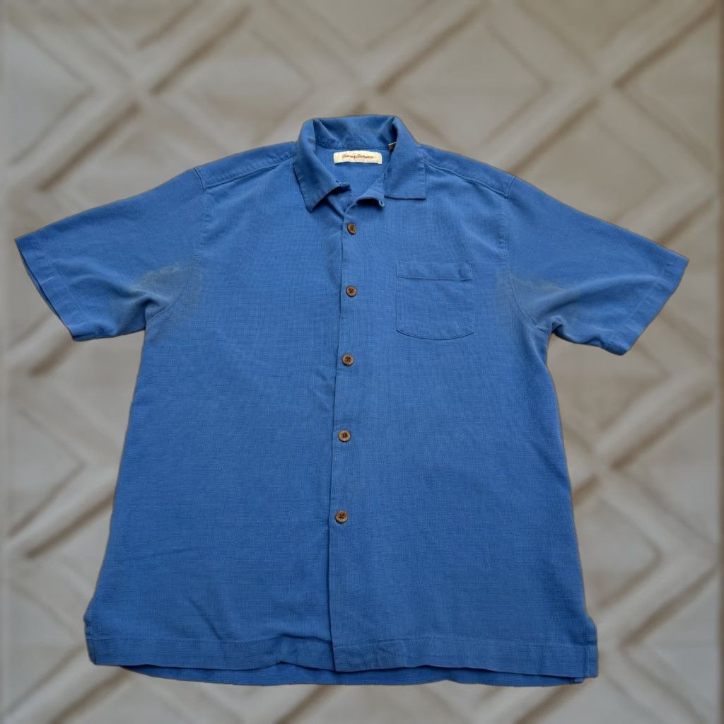 Tommy Bahama VINTAGE? (No) Tommy Bahama Silk Button-Down Shirt Mens M Blue Short Sleeve Classic Resort Size US M / EU 48-50 / 2 - 1 Thumbnail
