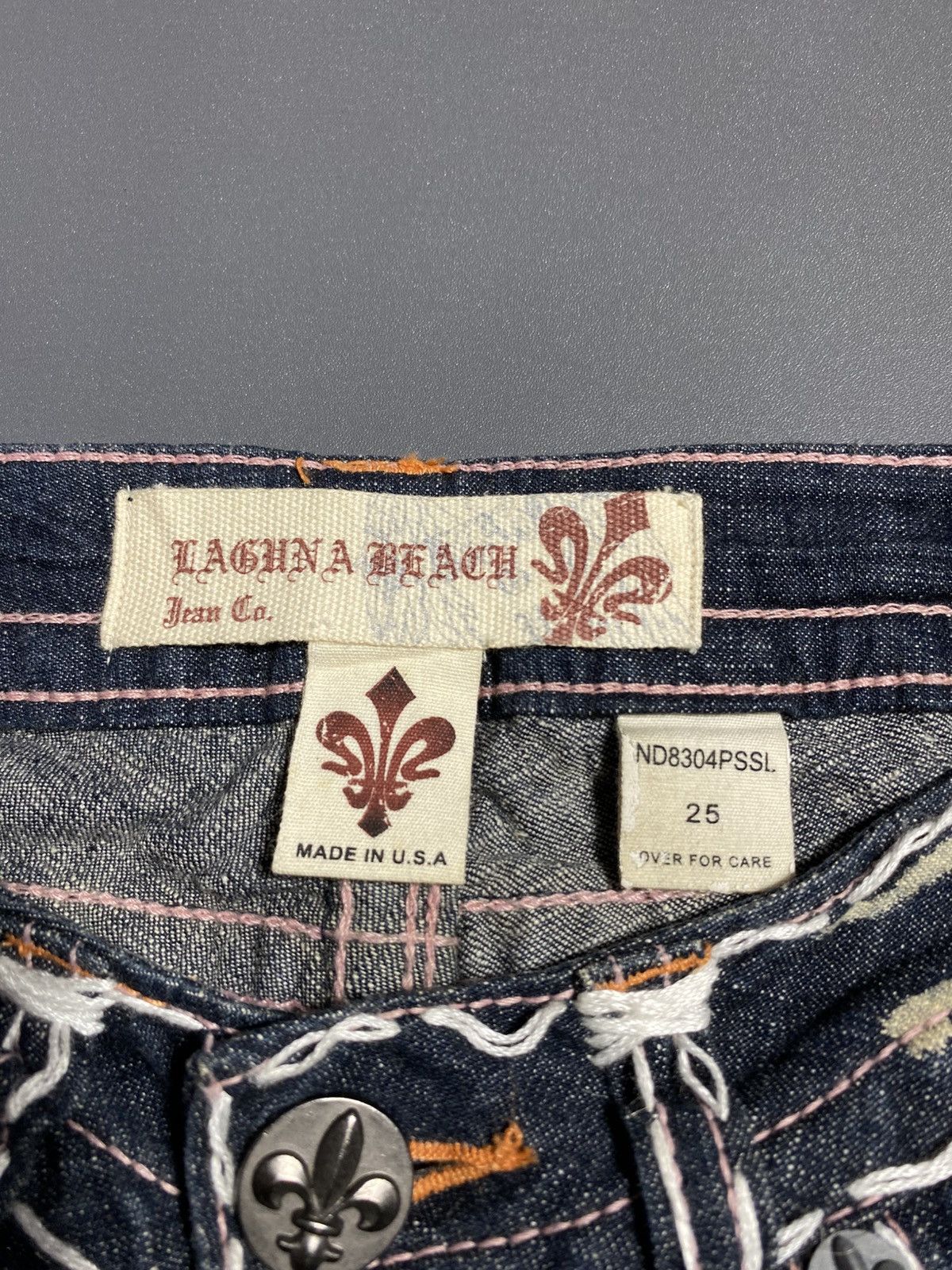 Vintage VTG Y2K 2000s Laguna Beach Jean Co Low Waist USA Made Jeans Size 25" / US 0 / IT 36 - 5 Thumbnail