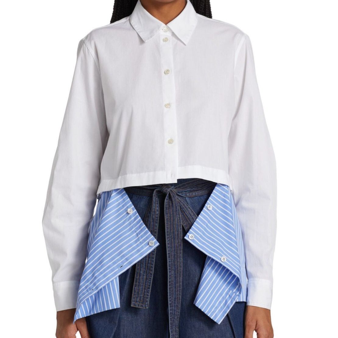 Rosetta Getty Rosetta Getty Paneled Cotton Button-Front Shirt Size M / US 6-8 / IT 42-44 - 5 Thumbnail