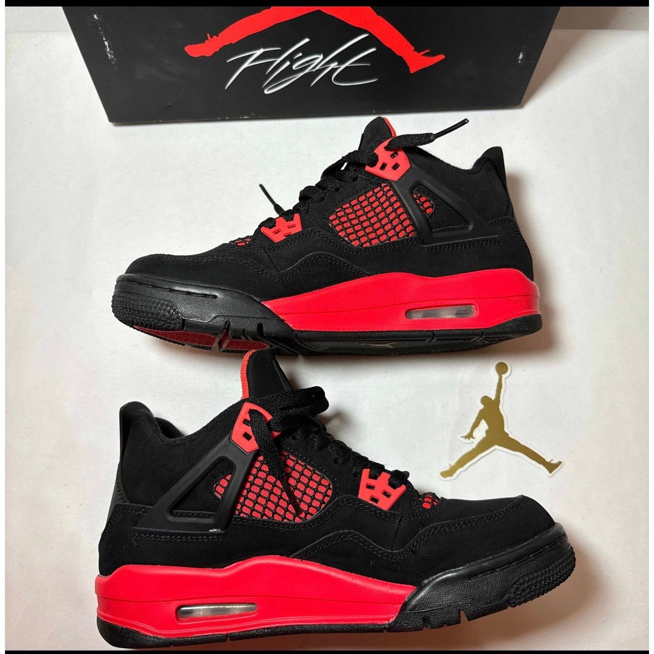 Jordan Brand × Nike Size 6.5 - Nike Air Jordan 4 Retro GS Red Thunder Size US 6.5 / EU 39-40 - 3 Thumbnail