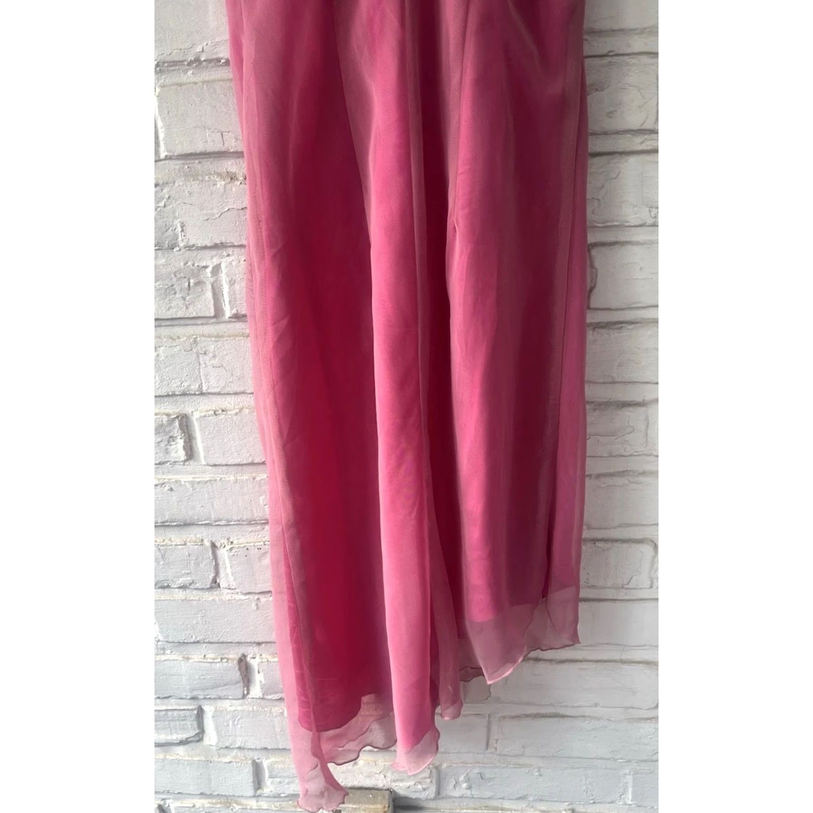Pinko VINTAGE Y2K Dress Pink Midi Sheath Rhinestone Party Cocktail Womens Petite 6P Size M / US 6-8 / IT 42-44 - 6 Thumbnail