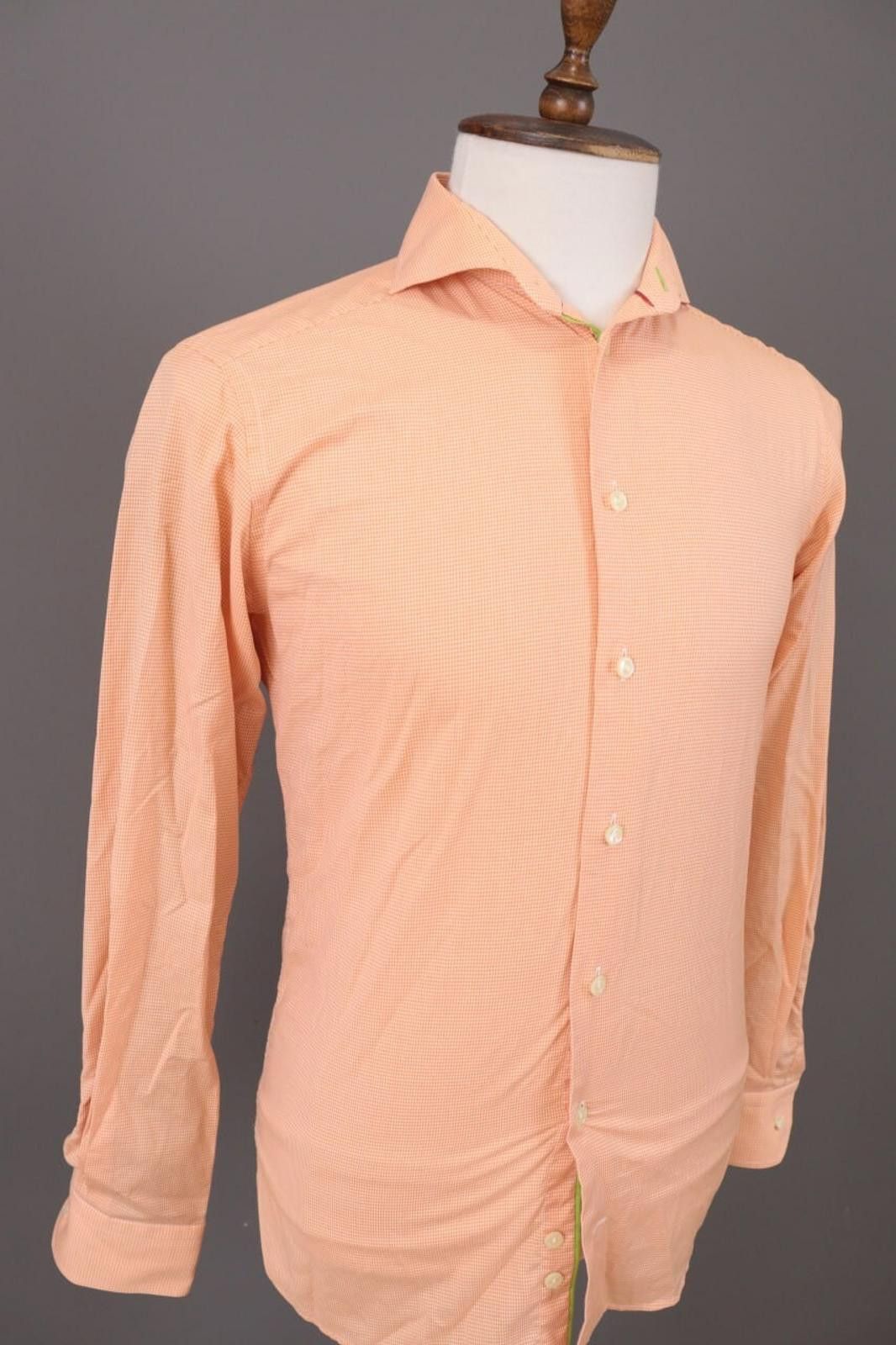 Eton Eton Slim orange Check Long Sleeve Shirt Size 38 / 15 / S Size US M / EU 48-50 / 2 - 6 Thumbnail