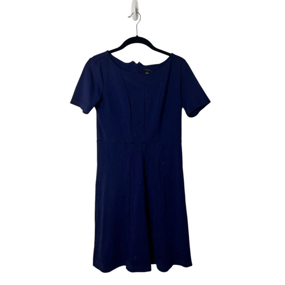Ann Taylor Ann Taylor SZ 4 Ponte Knit Sheath flare Knee Length Short Sl Size S / US 4 / IT 40 - 2 Thumbnail