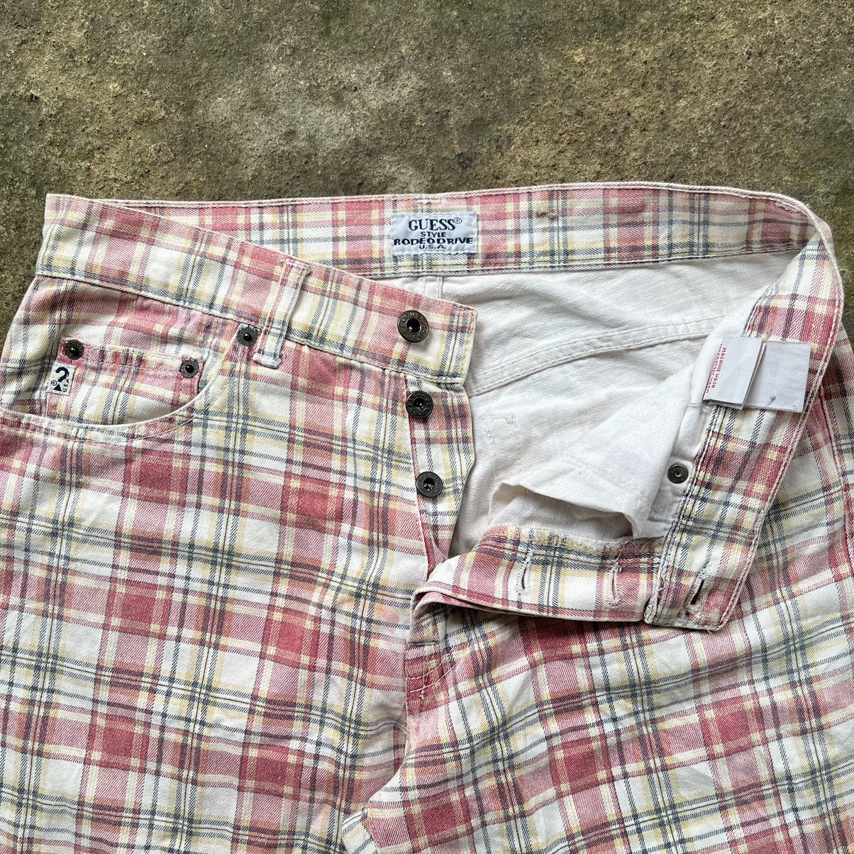 Guess × Vintage Vintage 80s Gues Georges Marciano Tartan Size US 31 - 5 Thumbnail
