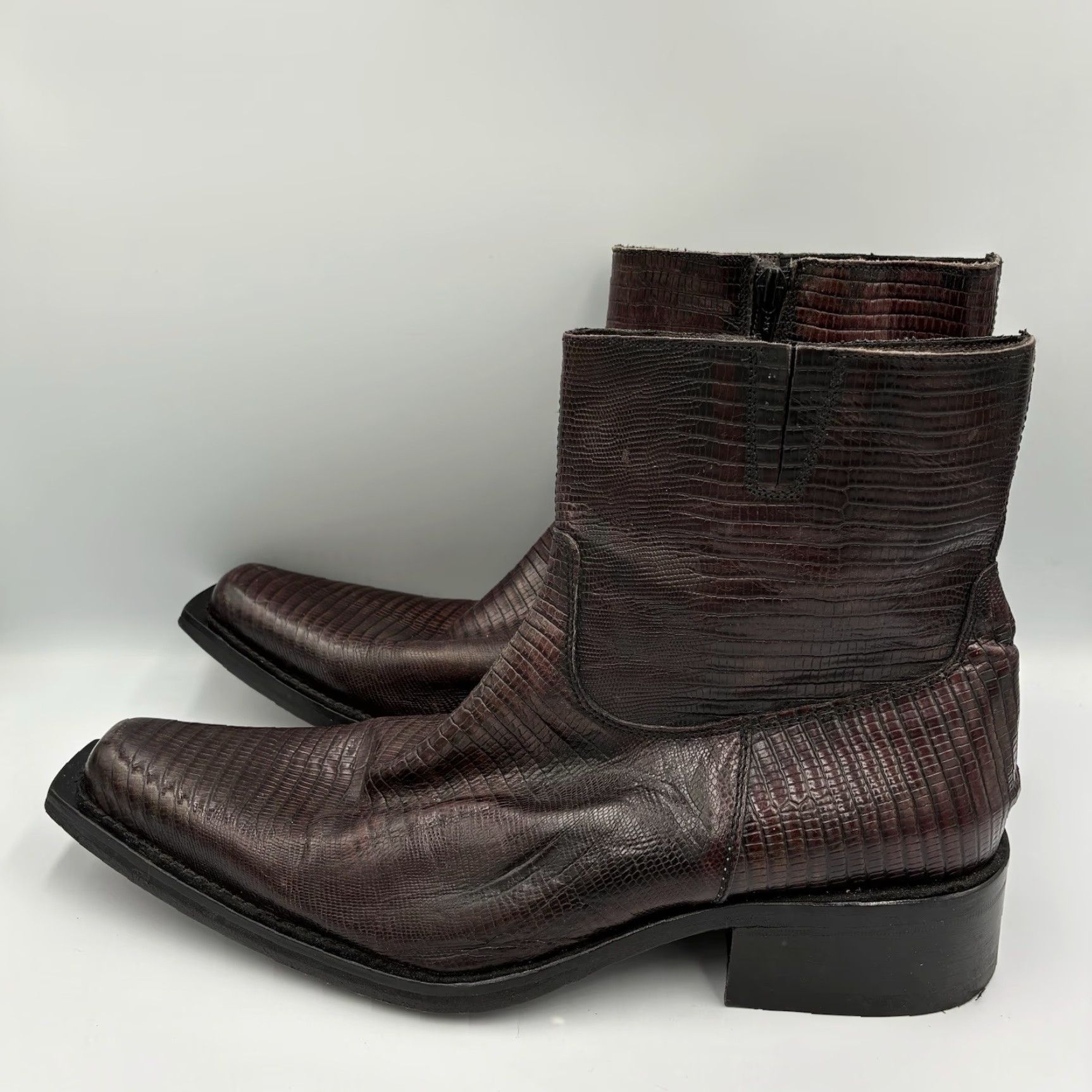 Vintage Alligator Boots Leather Western Cowboy Italian Upper Leather EU 43 US 10 Mens Red Leather Boots Size US 10 / EU 43 - 5 Thumbnail