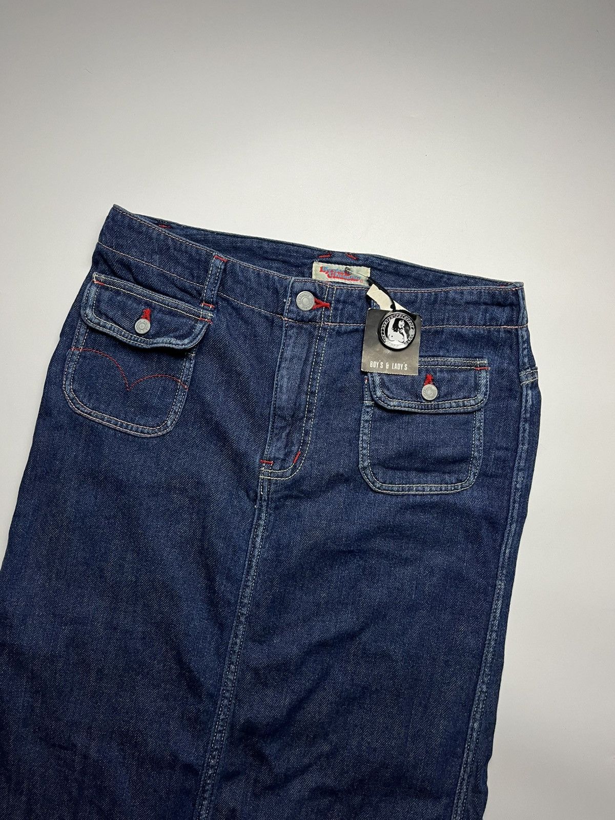 Hysteric Glamour Hysteric Glamour Rare Multi-Logo Print Hem Denim Maxi Skirt Size 30" / US 8 / IT 44 - 3 Thumbnail