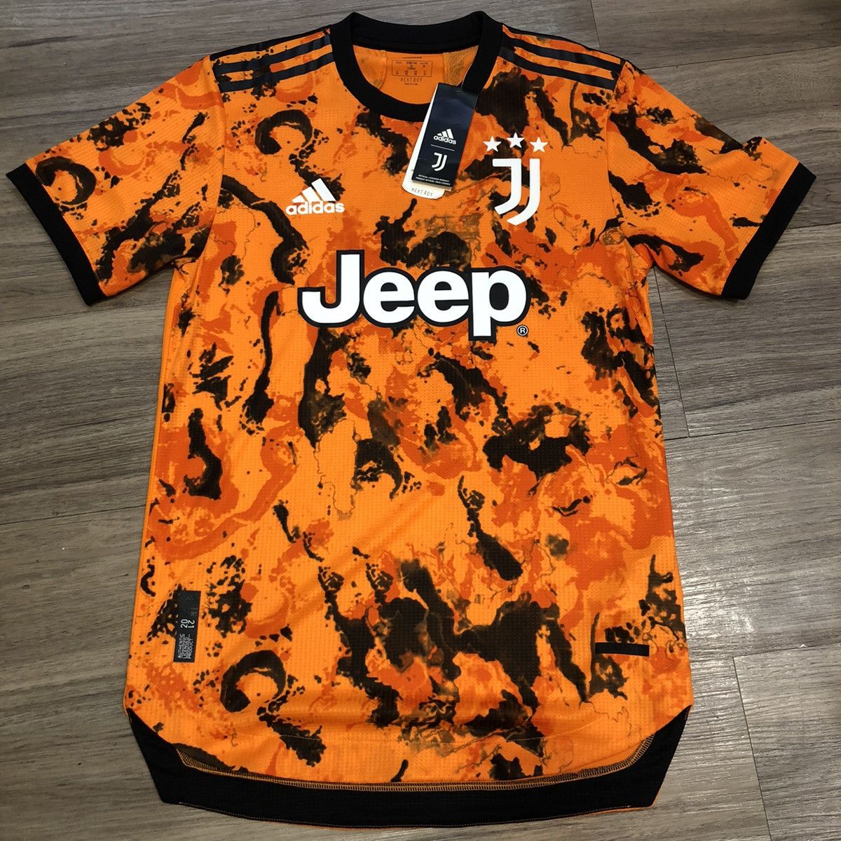 Image of Adidas x Soccer Jersey Juventus 20/21 Player Issue Third Away 7 Ronaldo in Black/Orange (Size XS)