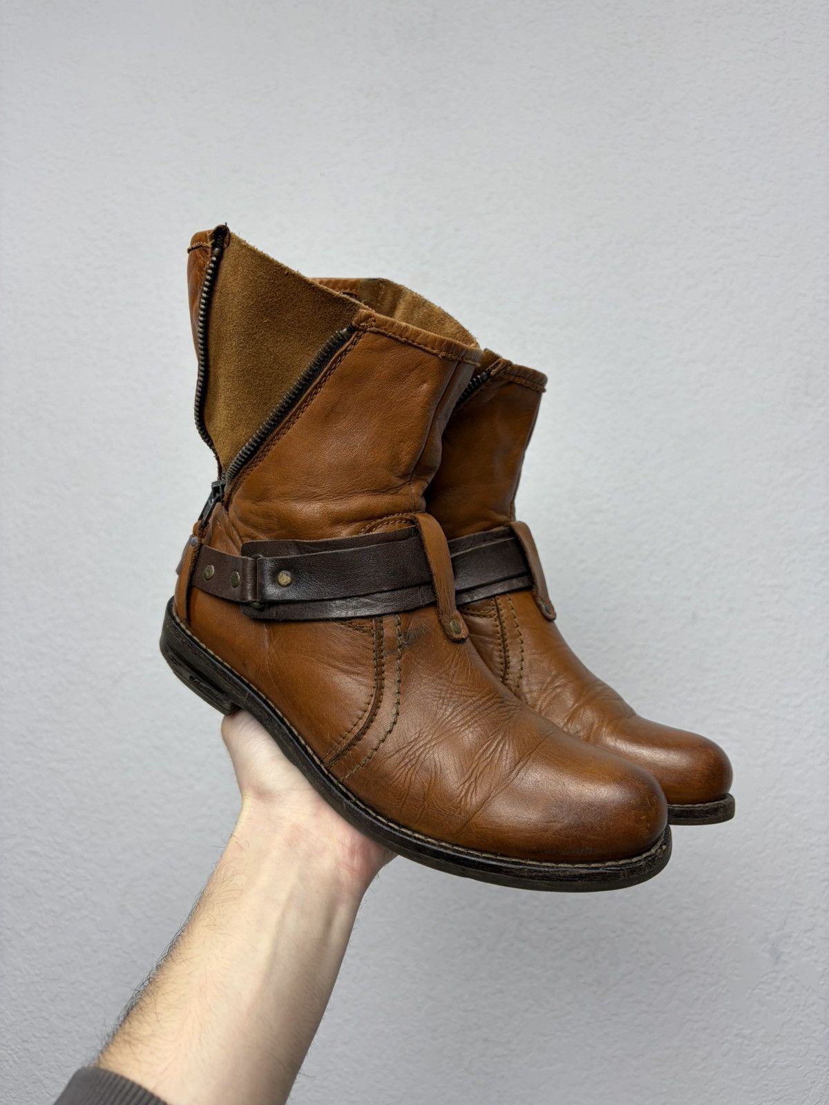 A.S.98 Vintage AS98 Buckle Biker Boots Rick Owens Style Airstep Size US 7 / IT 37 - 1 Thumbnail