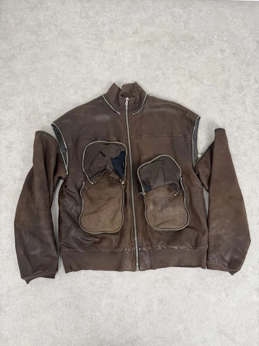 Dolce & Gabbana AW2003 Dolce & Gabbana Goatskin Detachable Sleeves Cargo Leather Bomber Jacket Size US M / EU 48-50 / 2 - 6 Thumbnail