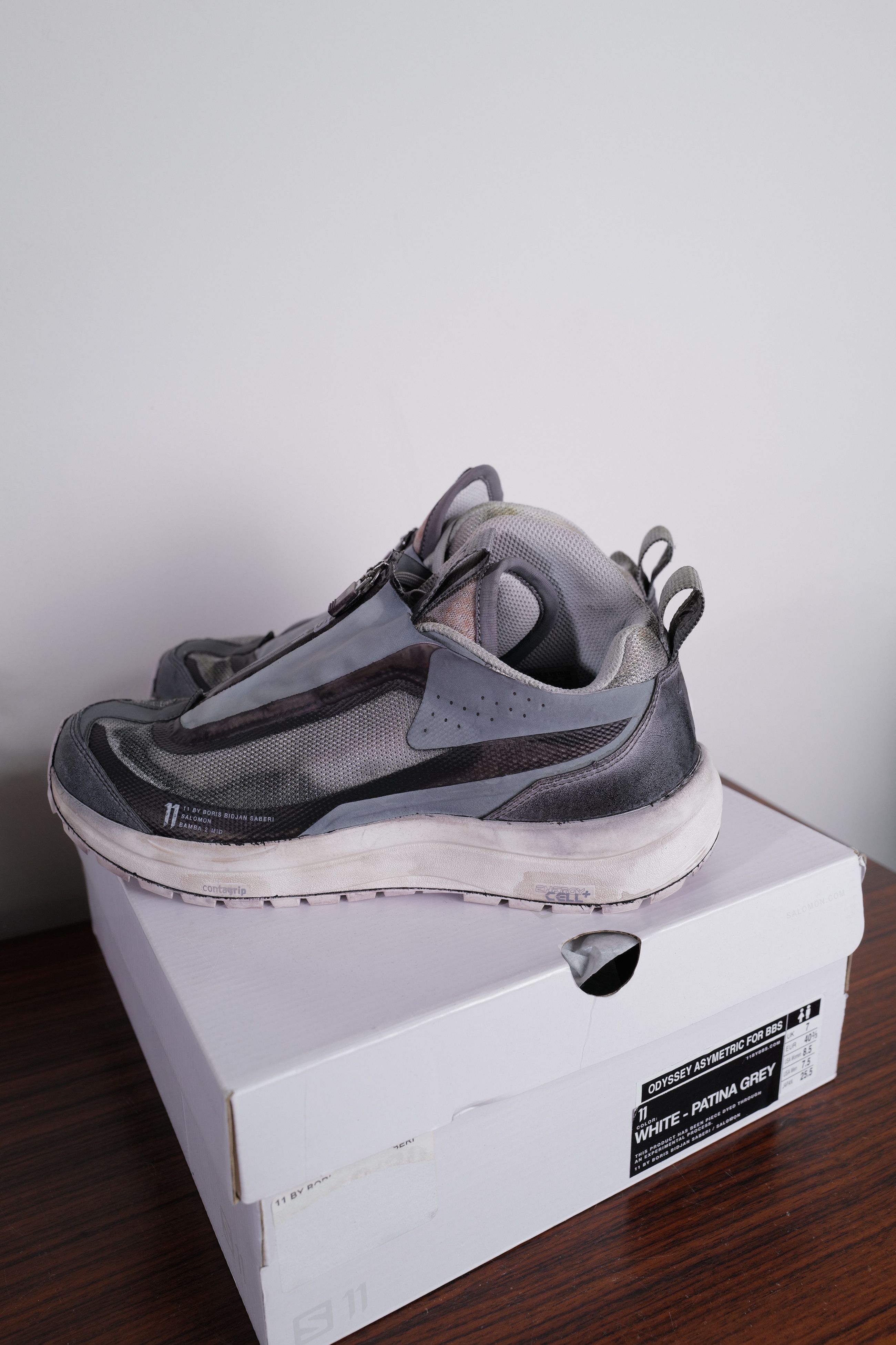Boris Bidjan Saberi WHITE-PATINA GREY Size US 8.5 / IT 38.5 - 18 Thumbnail