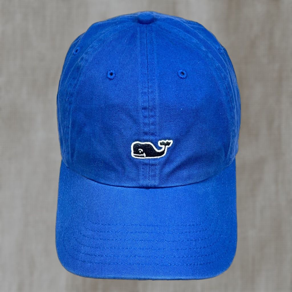 Vineyard Vines Vineyard Vines Hat Cap Strap Back Royal Blue Twill Whale Mens Dad Adjustable Baseball Cap City? Size ONE SIZE - 1 Thumbnail
