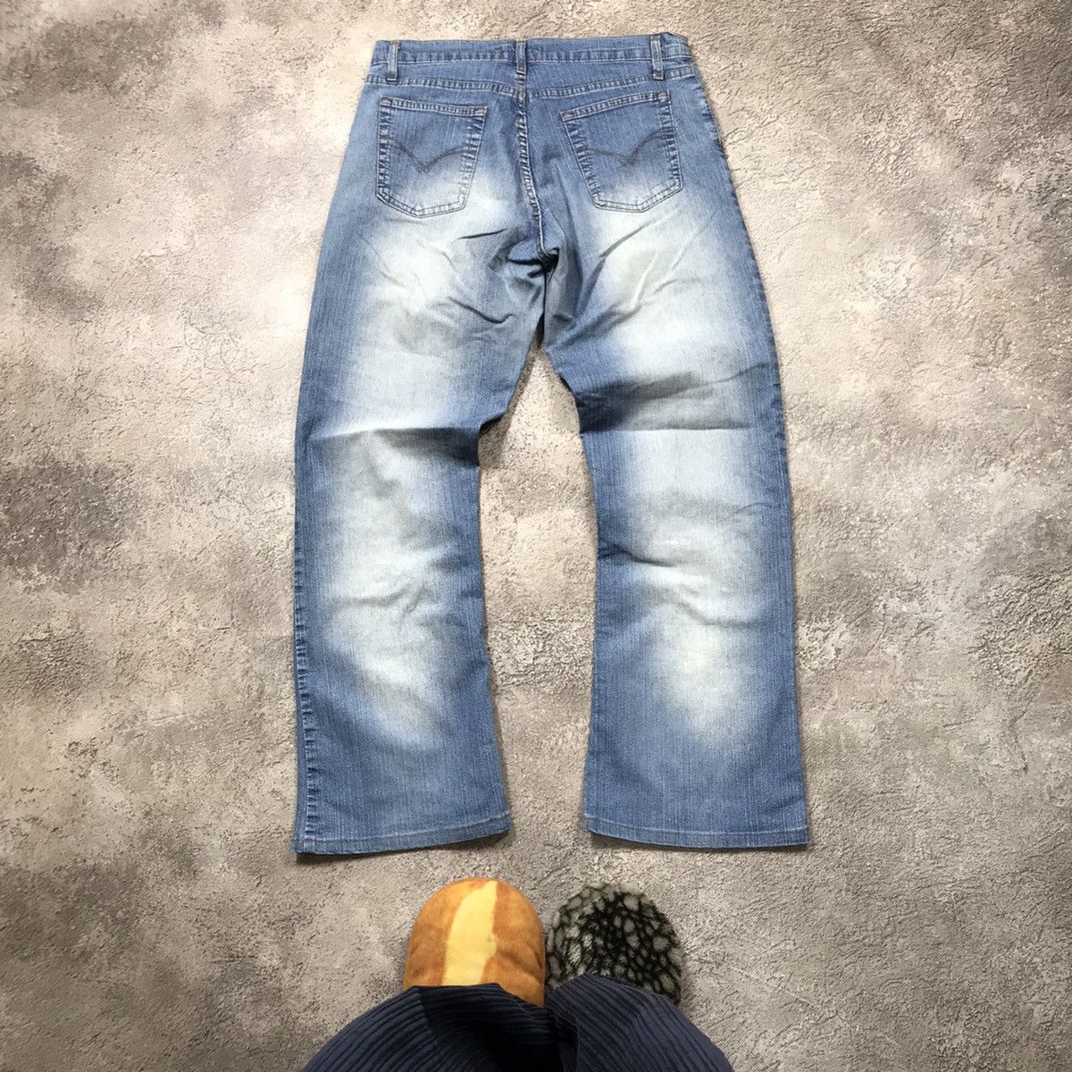 Vintage Vintage Y2K Distressed Baggy Flared Jeans Grunge Skate 28 Size 28" / US 6 / IT 42 - 3 Thumbnail