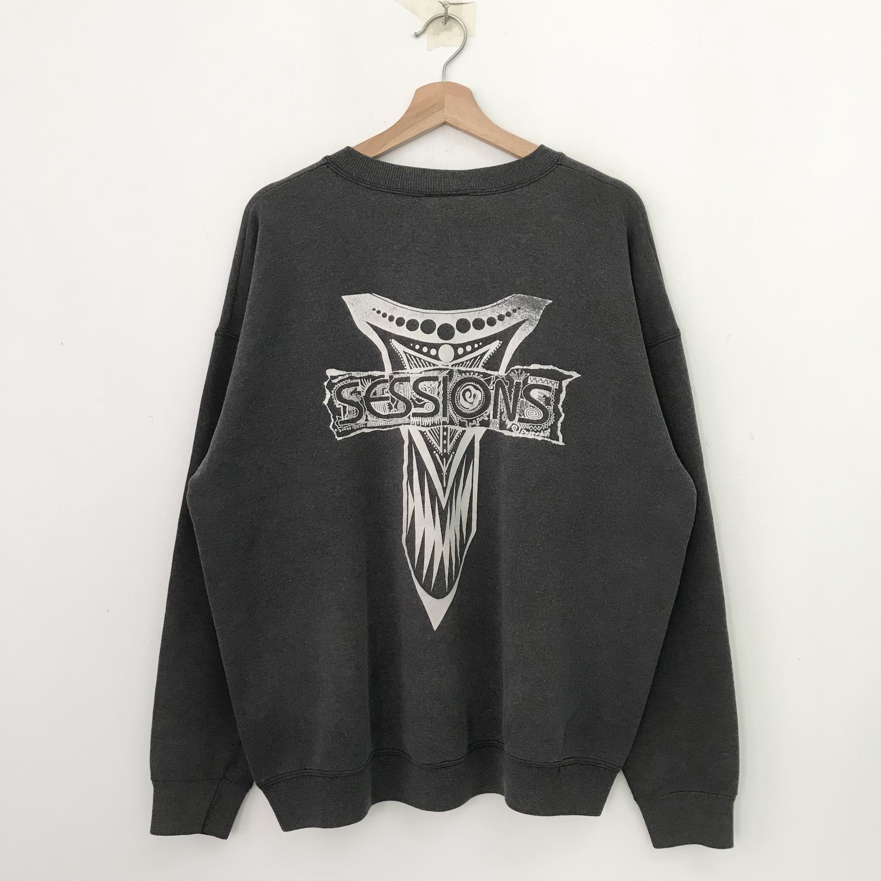 Vintage Vintage 90's Sessions Skateboard Black Sweatshirt - 623 Size US L / EU 52-54 / 3 - 2 Thumbnail