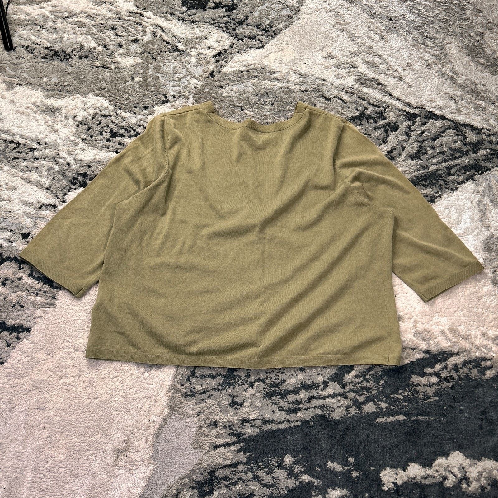 J. Jill J.jill Cardigan Sweater Women's XL Olive Green Knit V Neck Size XL / US 12-14 / IT 48-50 - 2 Thumbnail