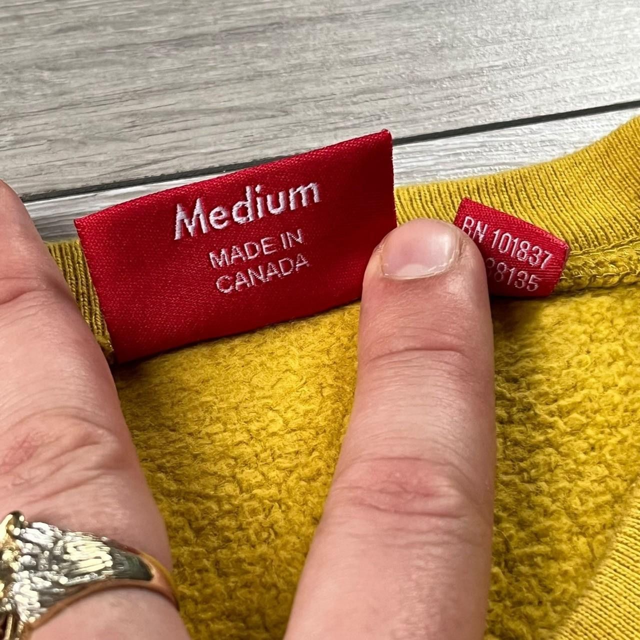 Supreme Supreme Box Logo Crewneck Mustard (FW18) - Size Medium Size US M / EU 48-50 / 2 - 5 Thumbnail