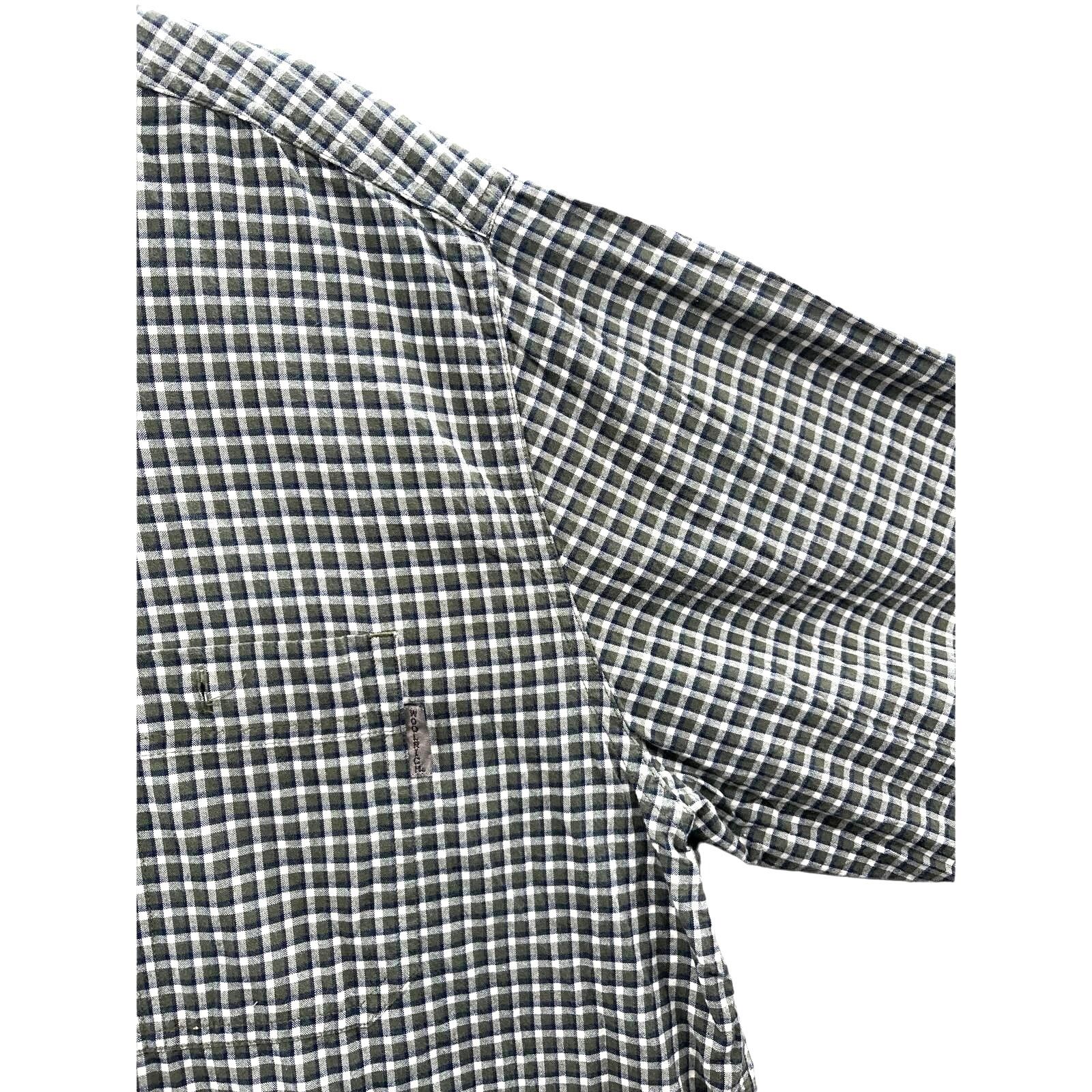 Vintage × Woolrich Woolen Mills Woolrich Men's Green Micro Check Button Down L/S Shirt Size US XL / EU 56 / 4 - 5 Thumbnail