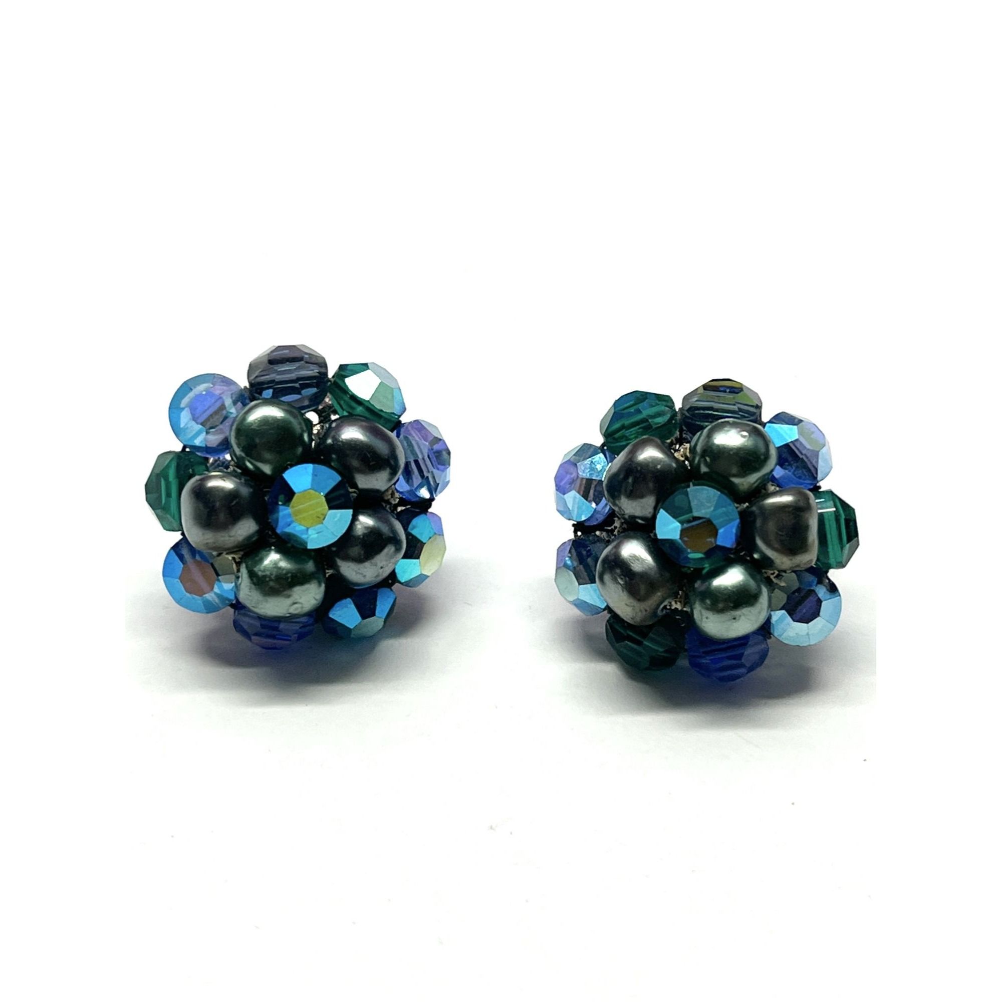 Vogue Vintage Vogue Blue Crystal Cluster Earrings Size ONE SIZE - 2 Preview