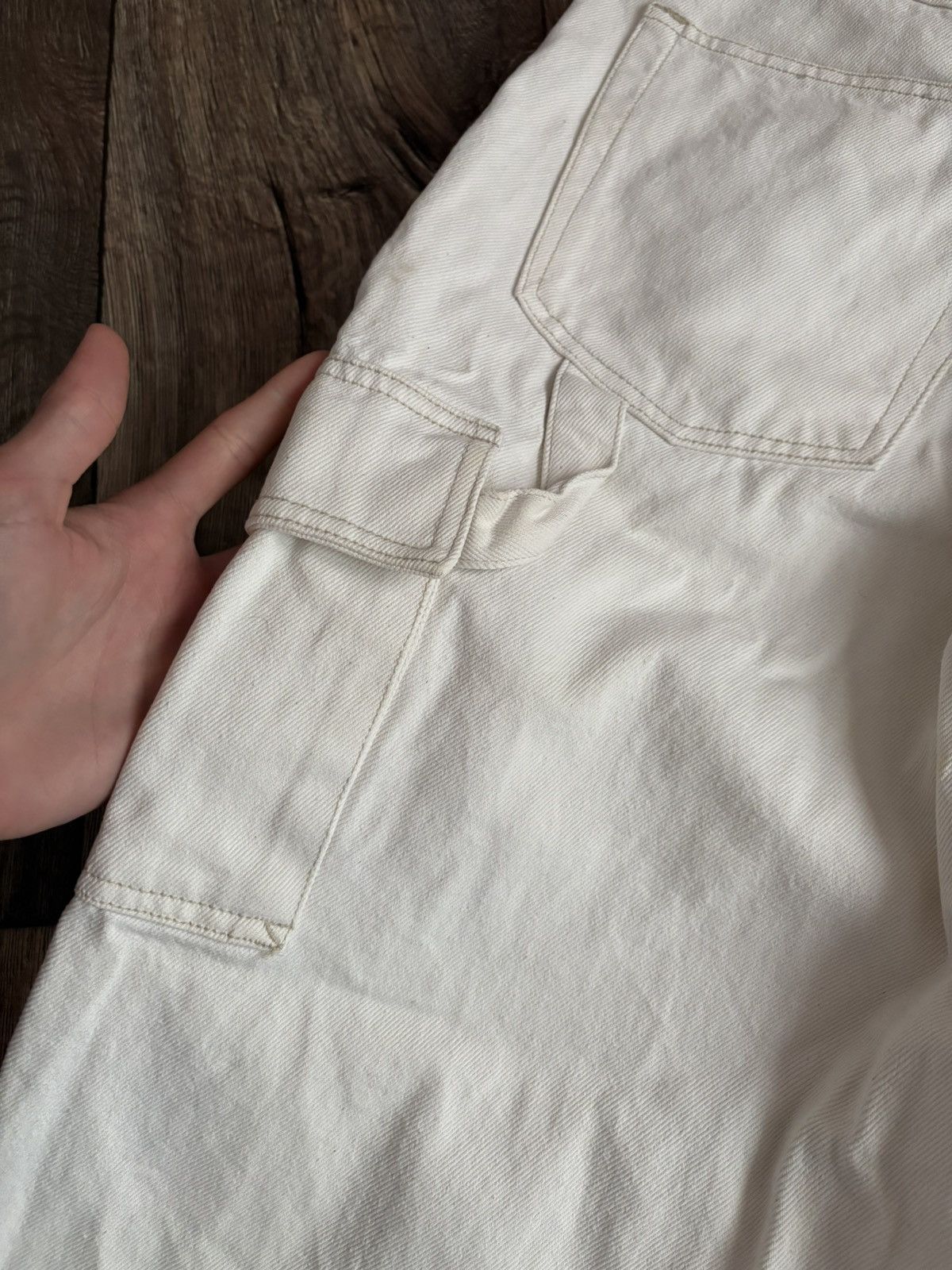 Fubu × JNCO × Vintage Vintage Fubu White Rare Carpenter Cargo Denim Rap Jeans Size US 34 / EU 50 - 6 Thumbnail