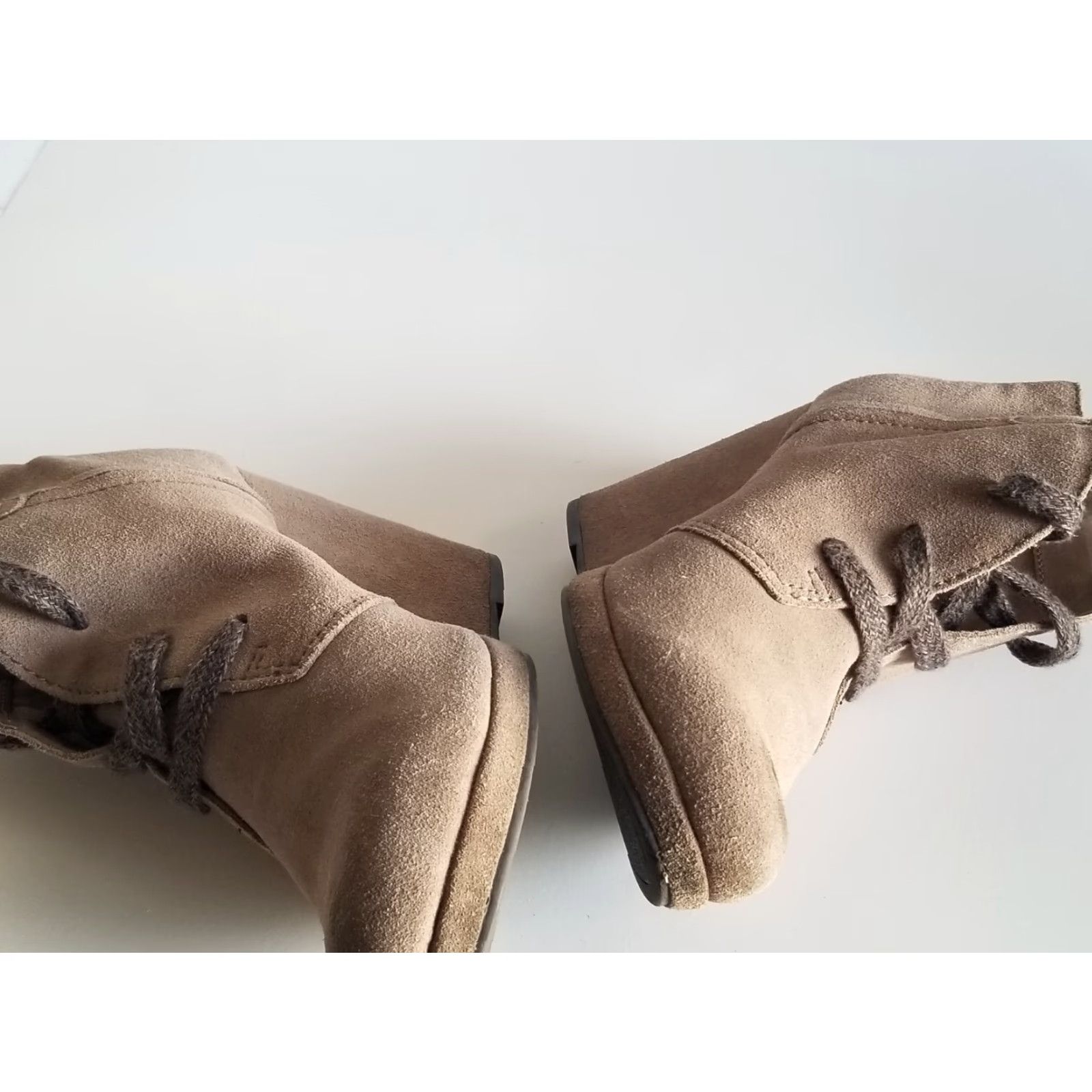 Dolce Vita Dolce Vita Womens Size 9 Tan Suede Lace Up Wedge Heel Ankle Booties Boots Shoes Shoe Block Heeled Ankle Bootie Shoe Size US 9 / IT 39 - 7 Thumbnail