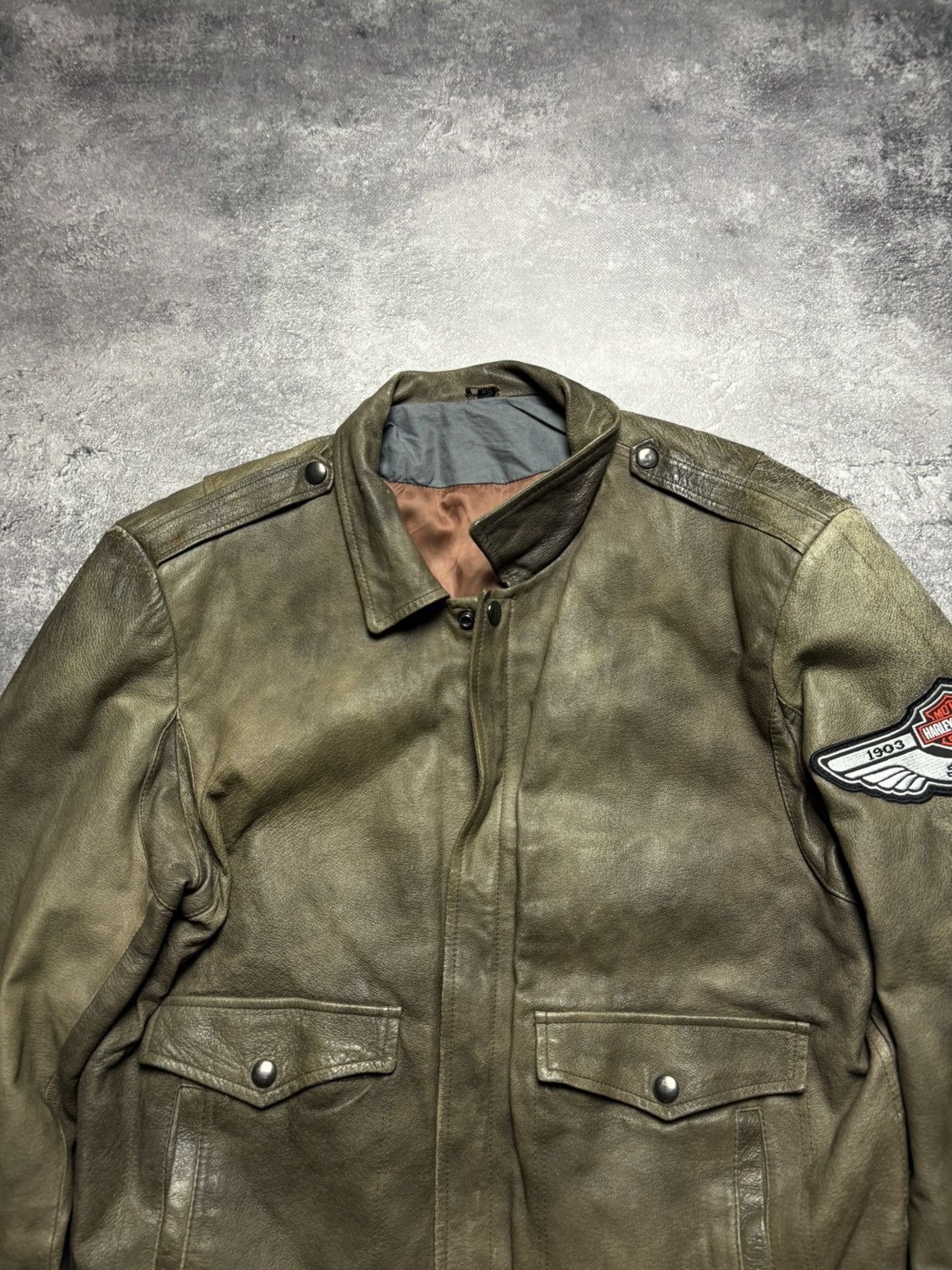 Harley Davidson Vintage Harley Davidson leather jacket, archive, y2k Size US L / EU 52-54 / 3 - 2 Thumbnail
