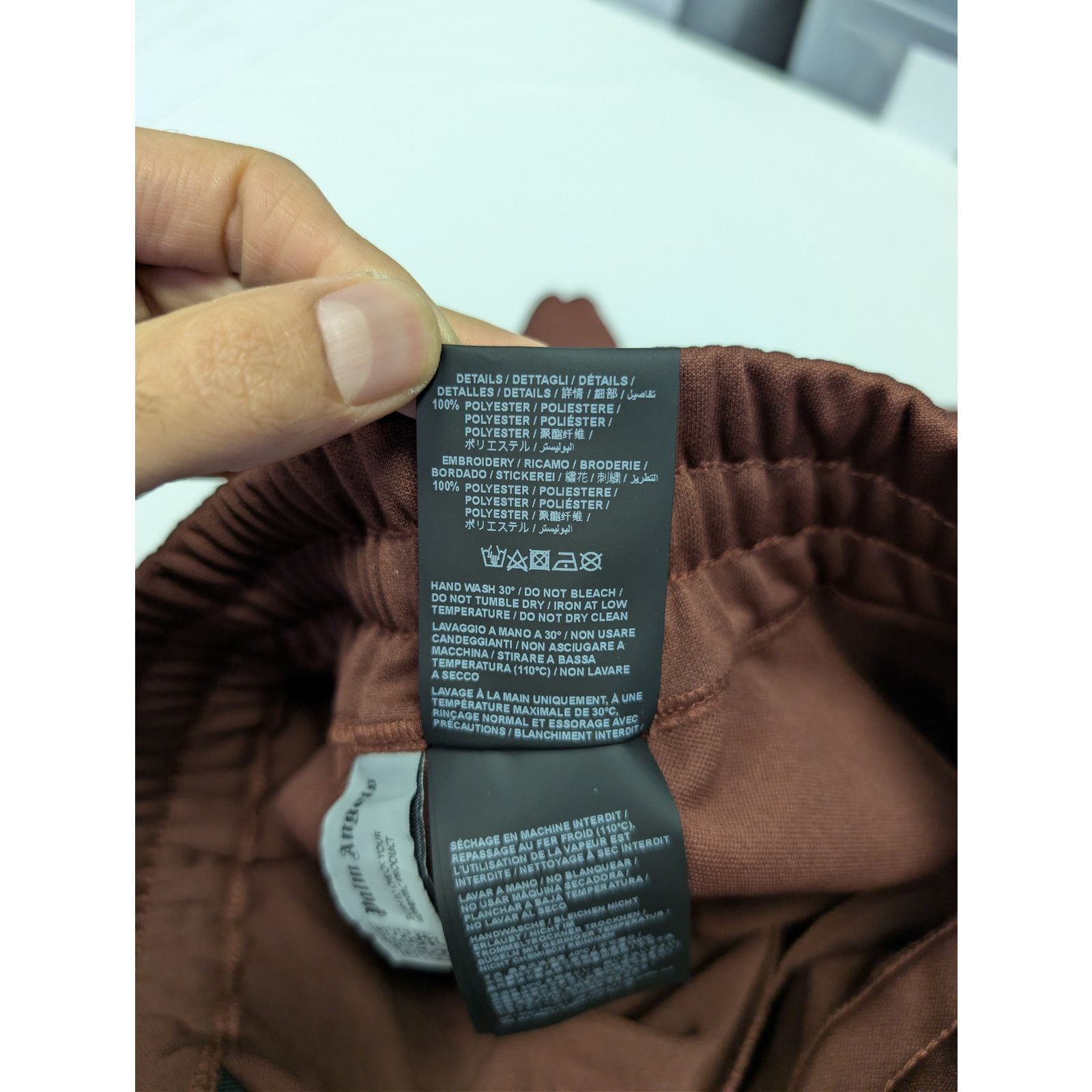 Palm Angels o1rshd1 Classic Logo Track Shorts in Burgundy / Off White Size US 36 / EU 52 - 16 Thumbnail