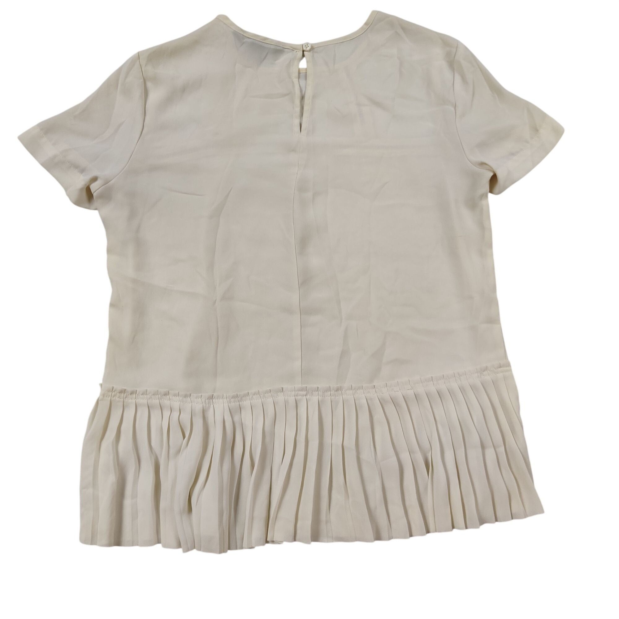 Banana Republic Banana Republic Lace Peplum Blouse Top Cream XS Pleated Fair Size XS / US 0-2 / IT 36-38 - 8 Thumbnail