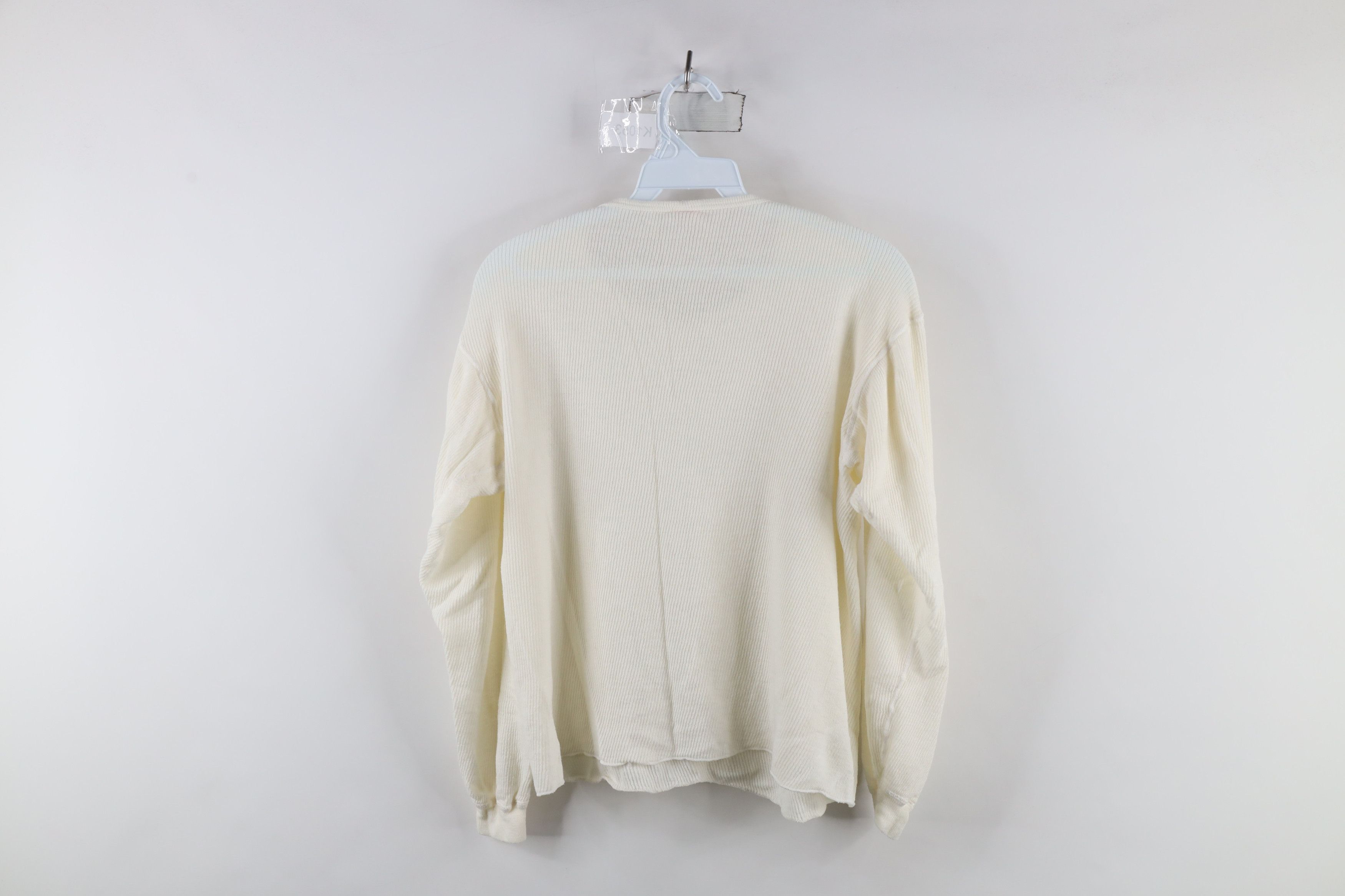 Vintage Vintage 70s Streetwear Thermal Waffle Knit T-Shirt Cream USA Size XL / US 12-14 / IT 48-50 - 7 Thumbnail