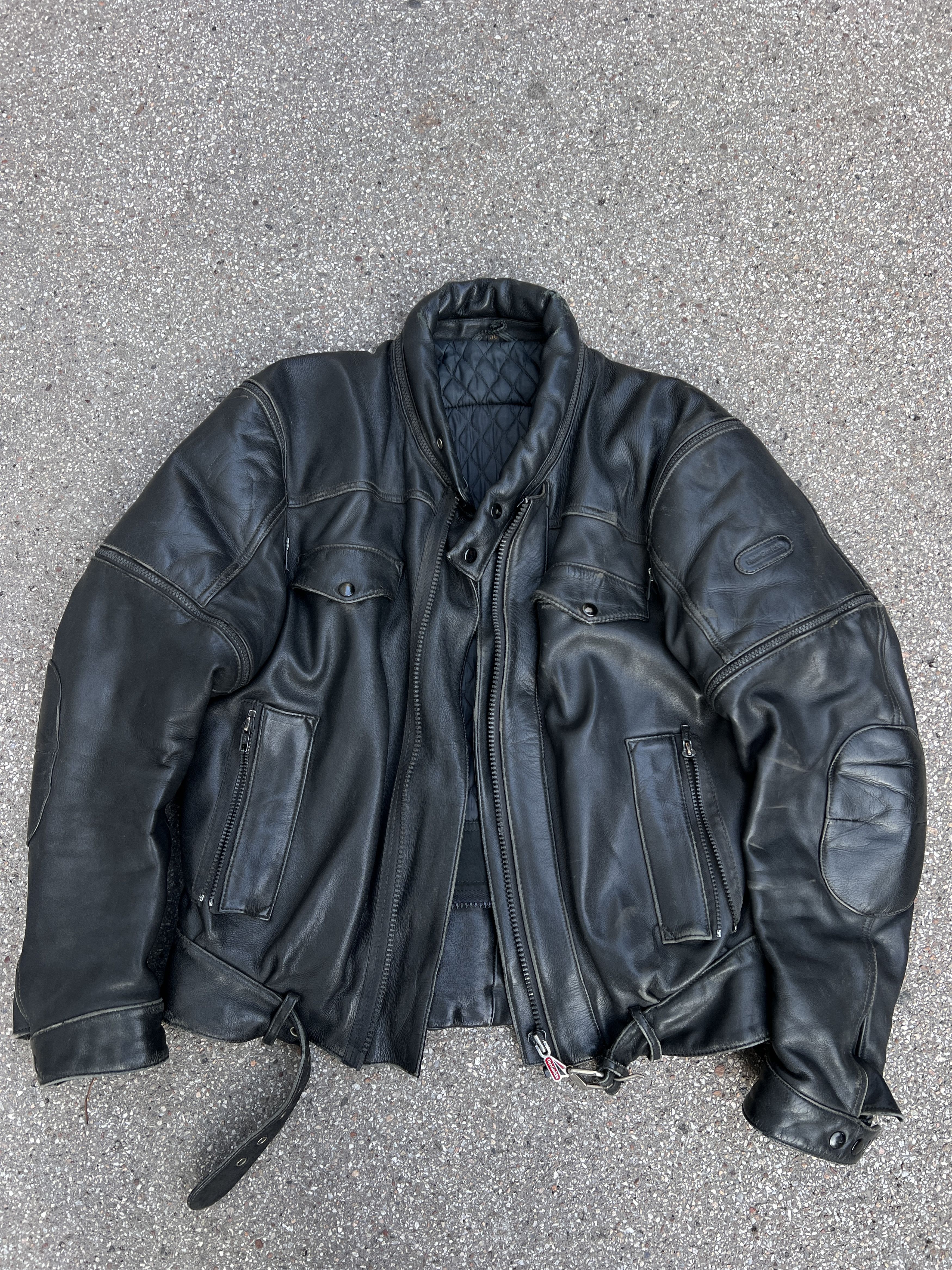 If Six Was Nine Rare Asymmetric rick owens type leather bomber racing jacket Size US M / EU 48-50 / 2 - 17 Thumbnail