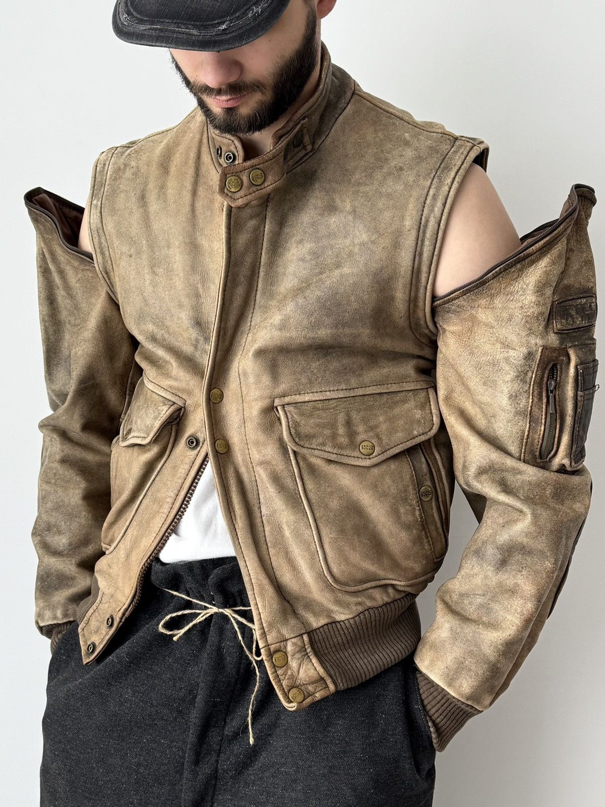 Other Vintage 80s IXS Racing Faded Leather 2 in 1 Moto Jacket Size US M / EU 48-50 / 2 - 1 Thumbnail