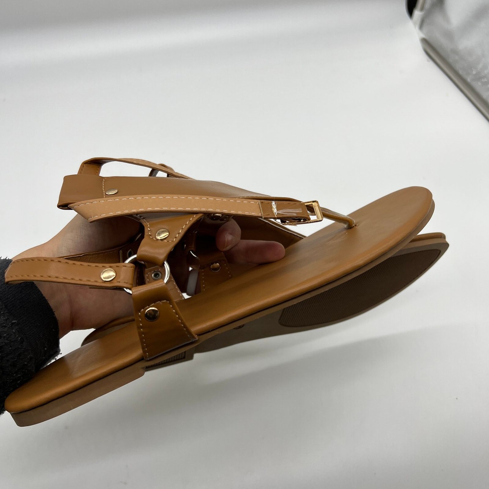 Other Thong Sandals Open Toe Shoes Flat Ankle Buckle Brow Size US 10 / IT 40 - 7 Thumbnail