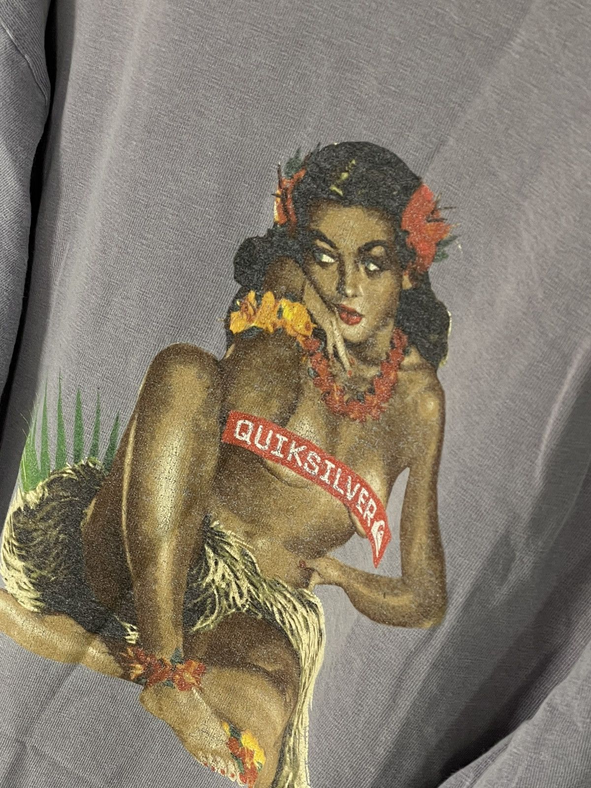 Japanese Brand × Quiksilver Quicksilver Vintage Y2K Distressed Sexy Logo Long Sleeve Size US L / EU 52-54 / 3 - 8 Thumbnail
