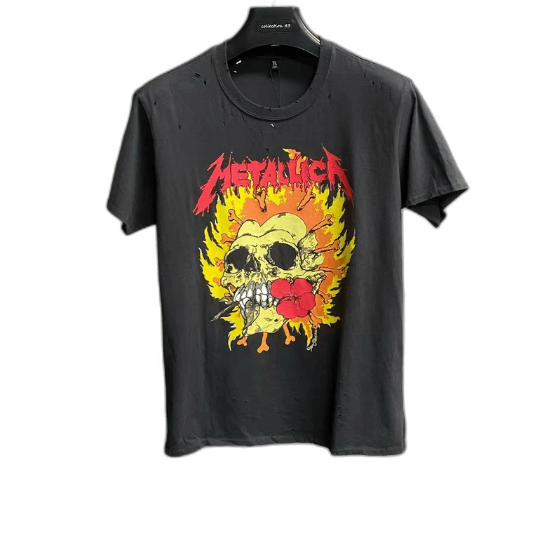 Rick Owens Gray Skull Print Short Sleeve T-Shirt-yf Size US S / EU 44-46 / 1 - 1 Thumbnail