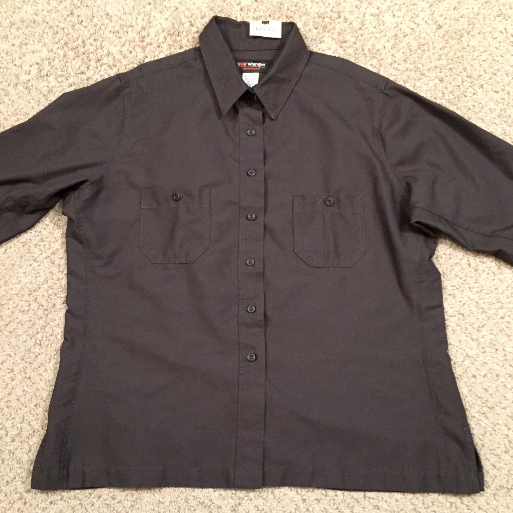 Wrangler Wrangler Shirt Womens XL Gray Long Sleeve Button Up Pockets Workwear Shirt XL Gray Wrangler Women Button-Up Shirt Size XL / US 12-14 / IT 48-50 - 5 Thumbnail