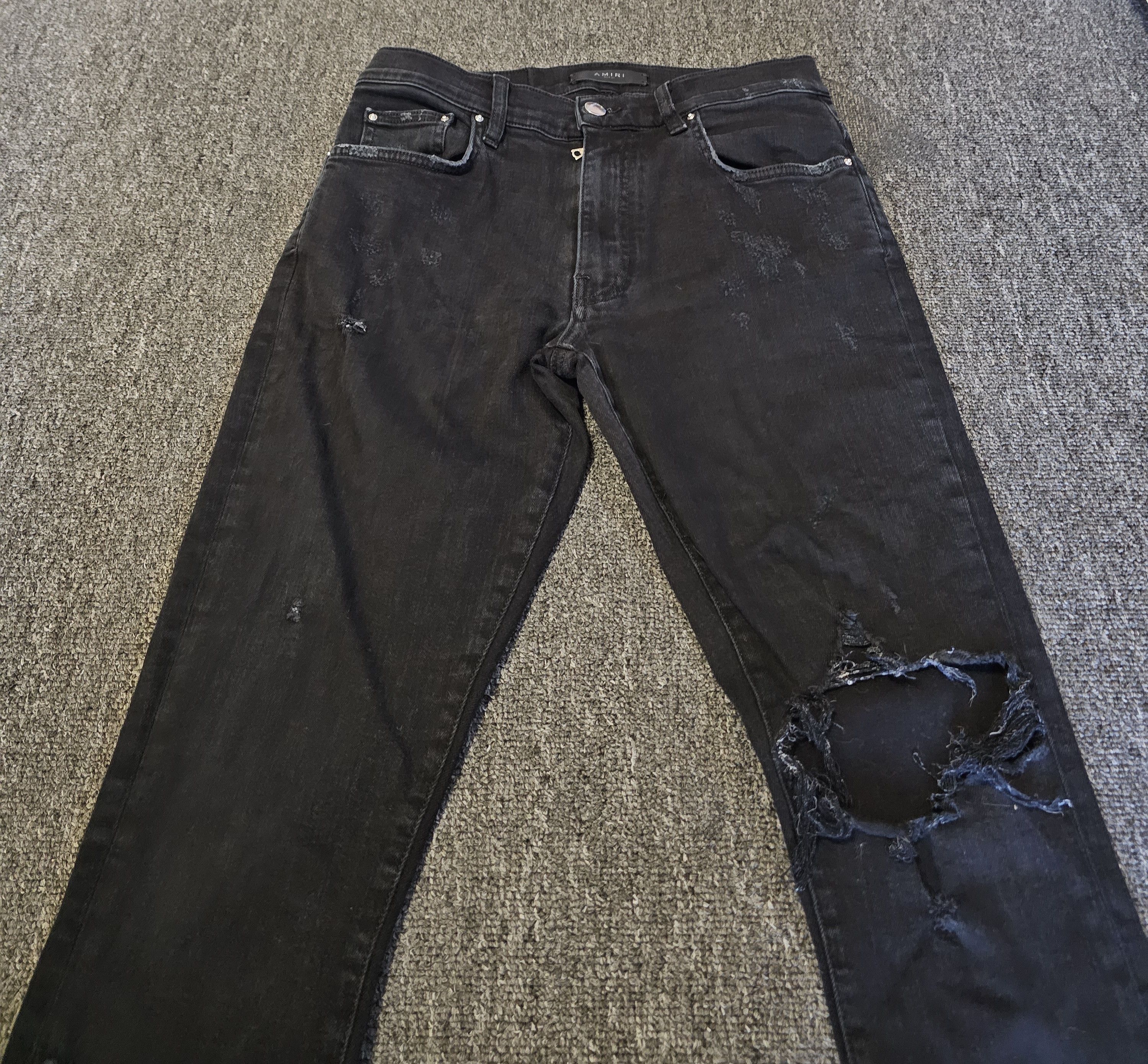 Amiri Amiri Men's Rip Jeans Size 31 Size US 31 - 2 Thumbnail