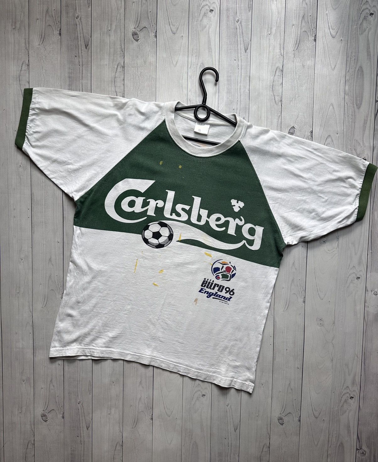Vintage Vintage England soccer jersey 1996 Euro Cup rare Carlsberg Size US XL / EU 56 / 4 - 2 Thumbnail