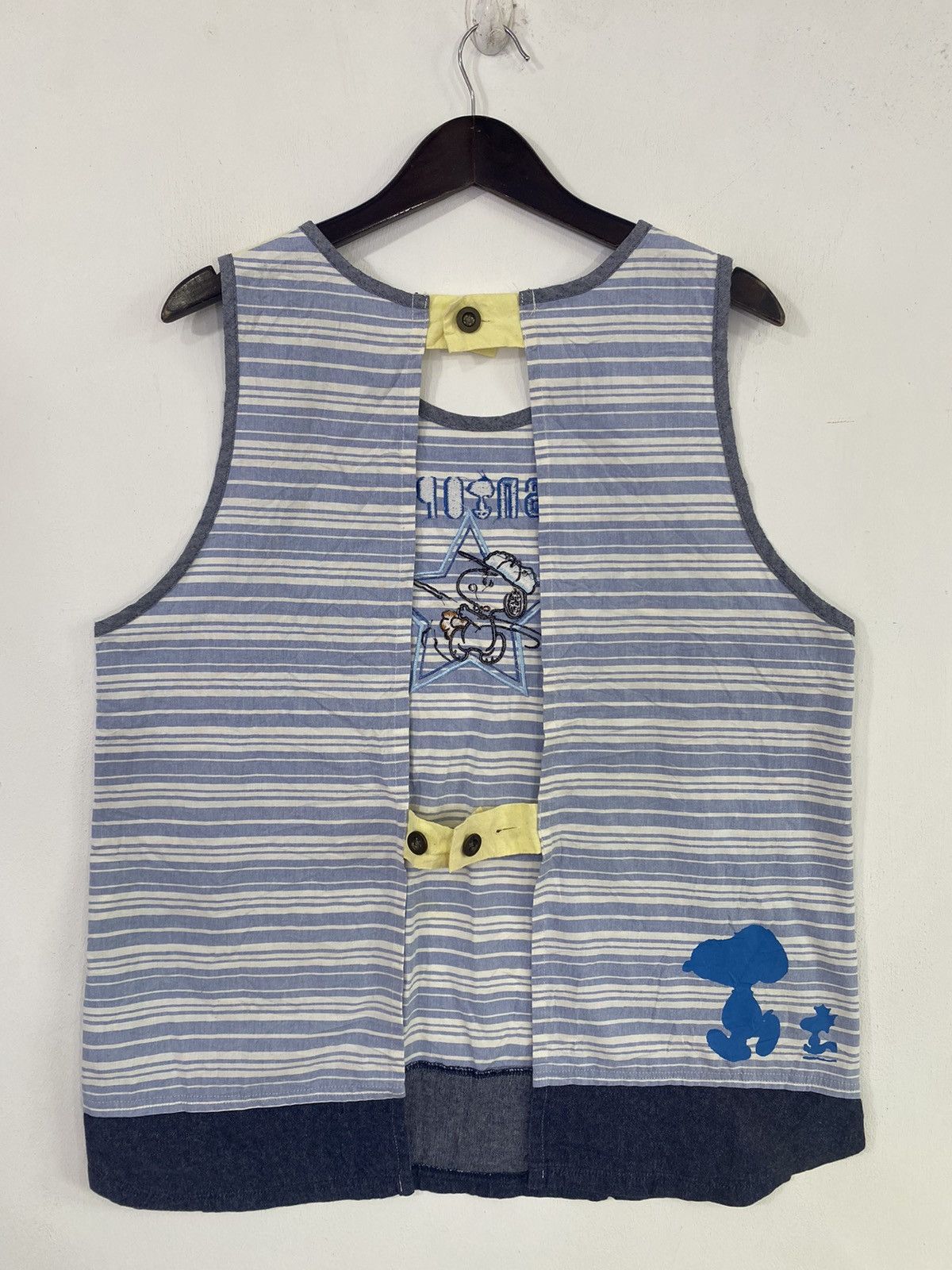 Japanese Brand 💥VINTAGE PEANUTS Snoopy Cartoon embroidered Apron Size ONE SIZE - 3 Thumbnail