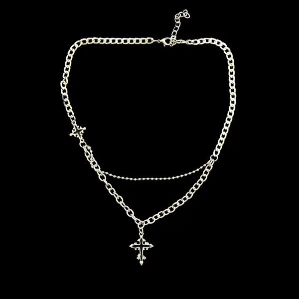 Jewelry Ruumika x Mieko Cross Chain Necklace Punk Y2K Size ONE SIZE - 6 Thumbnail