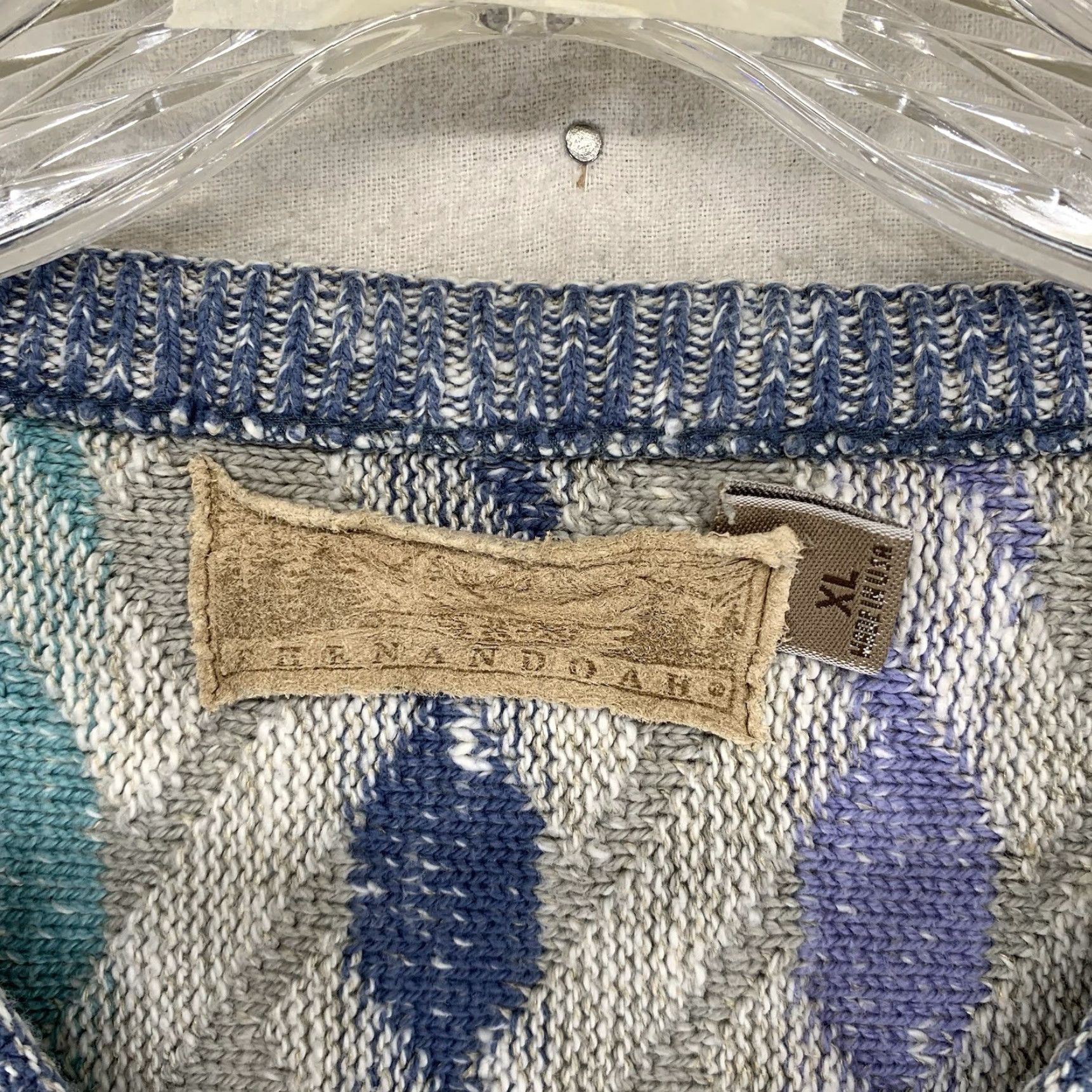 Vintage VINTAGE Shenandoah Mens XL Geometric Sweater Textured 3D Pastels USA Made 90s Size US XL / EU 56 / 4 - 4 Thumbnail
