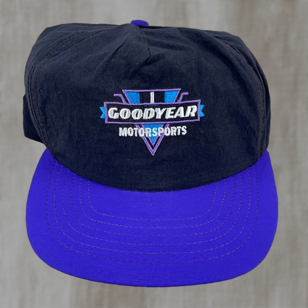 Nomad VINTAGE Goodyear Tires Snapback Hat Men One Size Purple Motorsports Retro USA 90s Logo Adjustable Size ONE SIZE - 1 Thumbnail