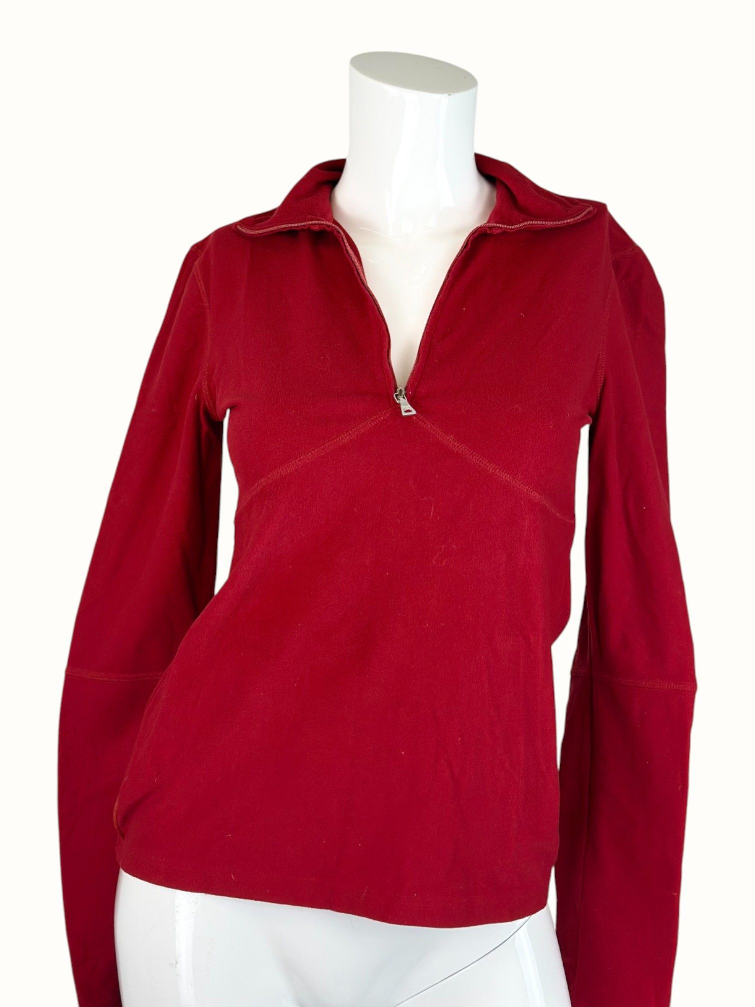 Prada Prada Red Quarter Zip Pullover Size US S / EU 44-46 / 1 - 4 Thumbnail