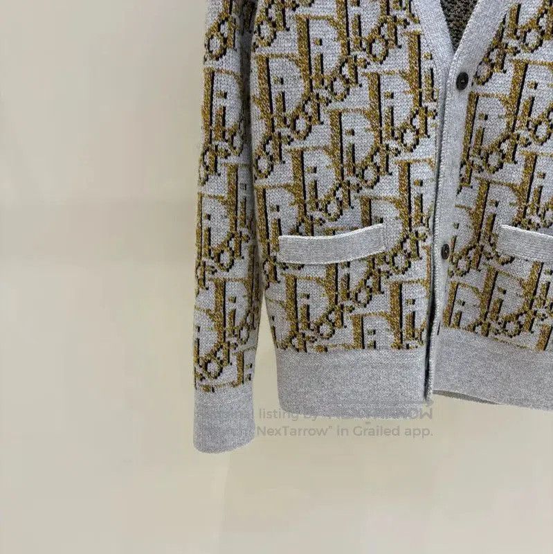 Dior Dior Gray Wool Long Sleeve Cardigan . Size M / US 6-8 / IT 42-44 - 4 Thumbnail